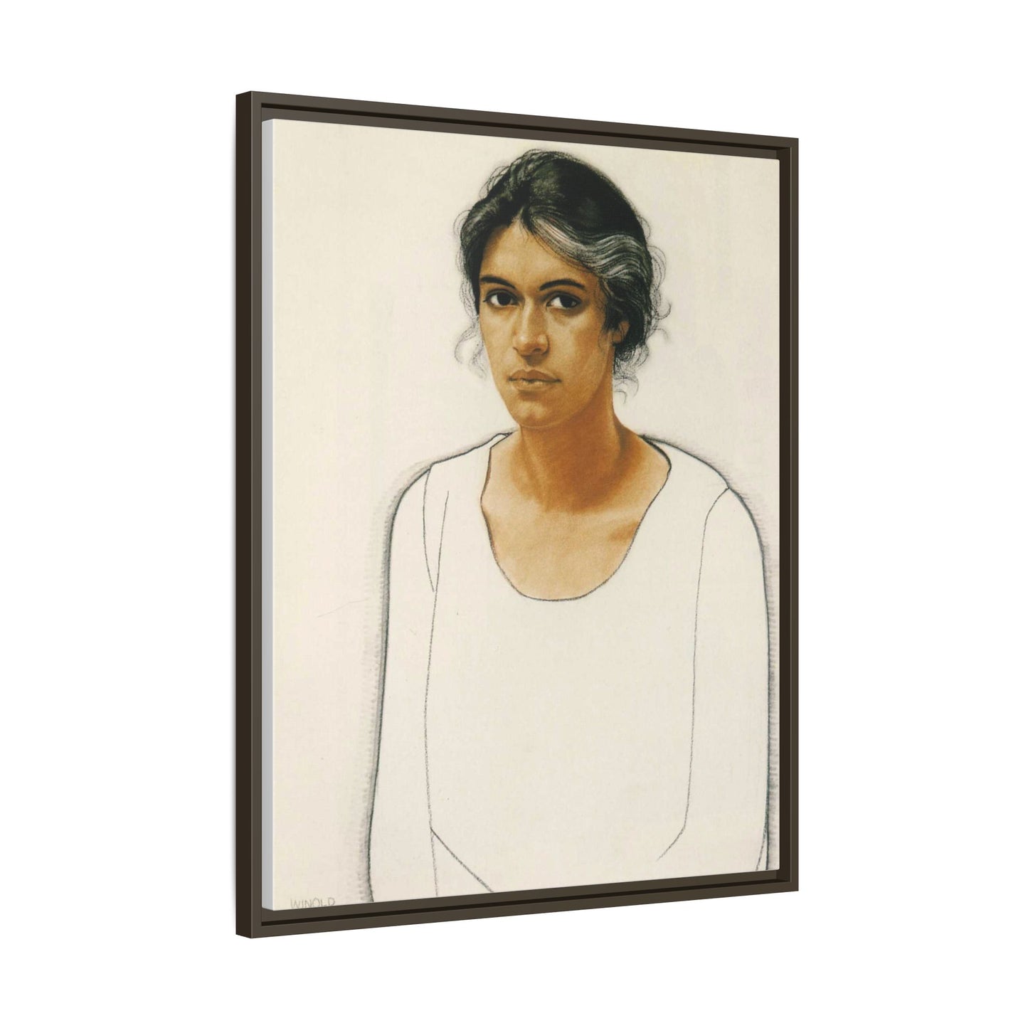 Portrait of a Woman by Winold Reiss Framed Matte Canvas Portrait Print