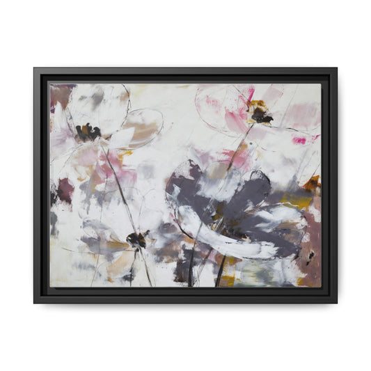 Abstract Floral Matte Canvas Framed Wall Art — Soft Watercolor Blooms