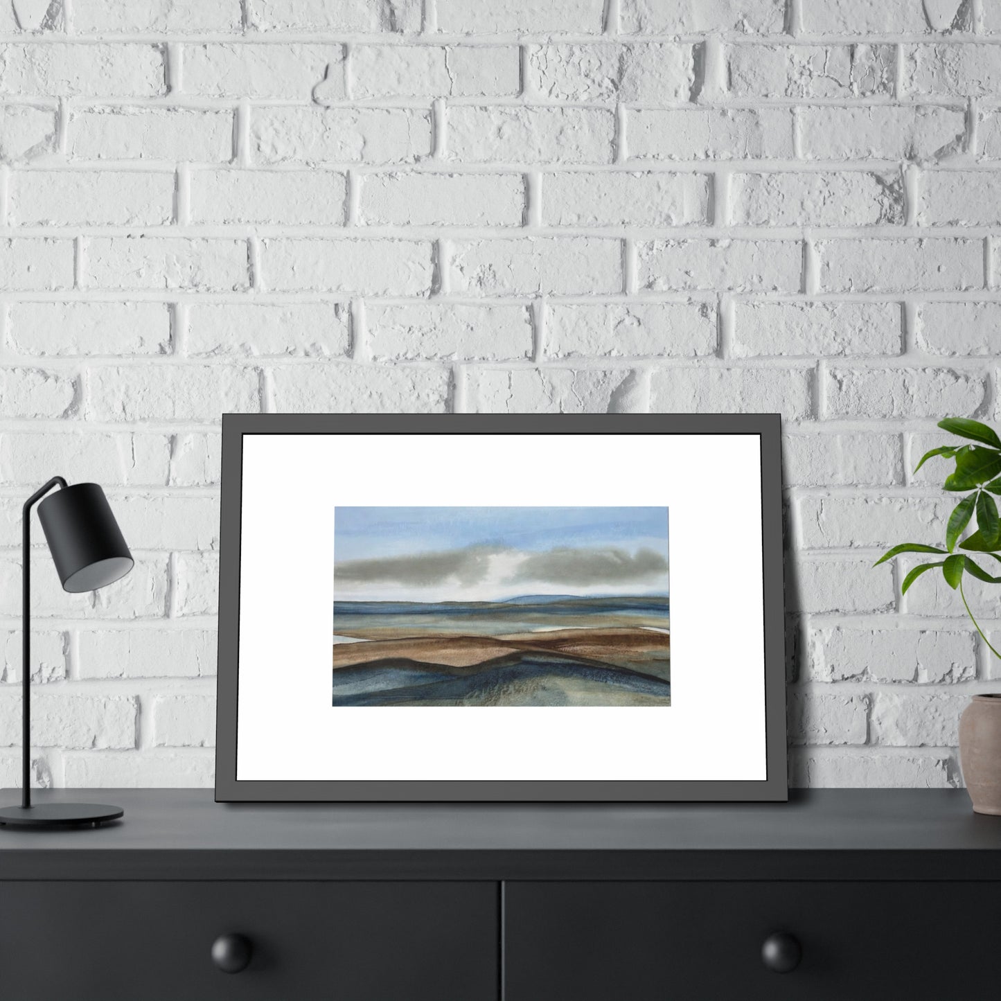 Framed Coastal Landscape Poster — Serene Seascape Wall Art Print