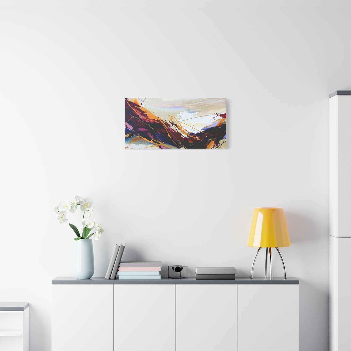Abstract Color Flow Matte Stretched Canvas – Vibrant Modern Wall Art