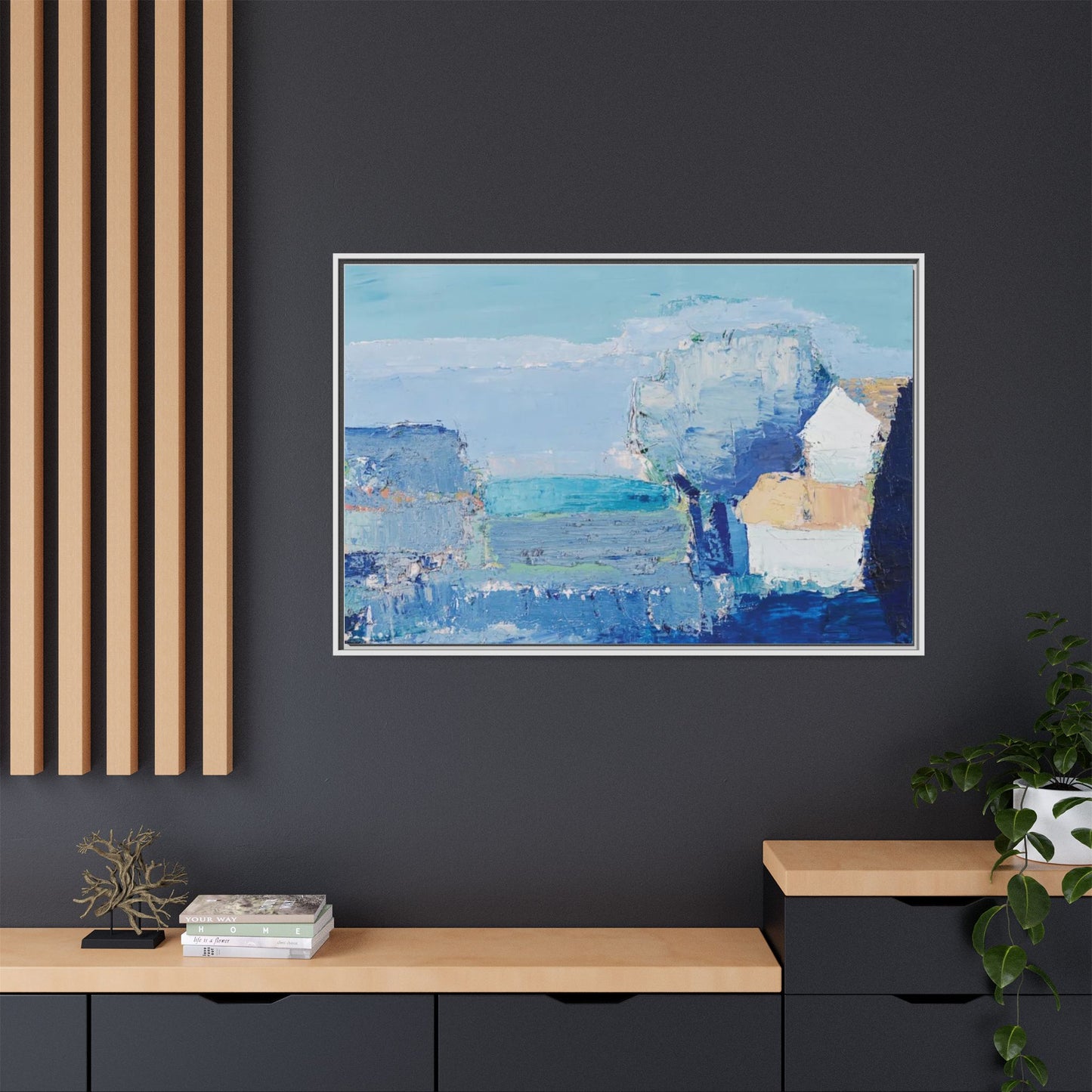 Paysage de Provence by Nicolas de Staël Framed Matte Canvas Seascape Wall Art Print