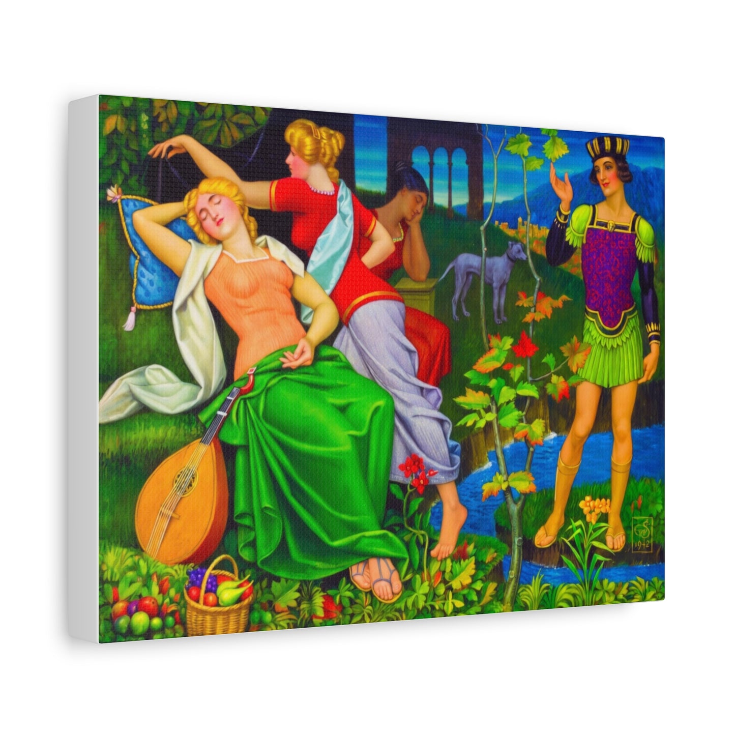 Colorful Renaissance-Inspired Matte Stretched Canvas Art