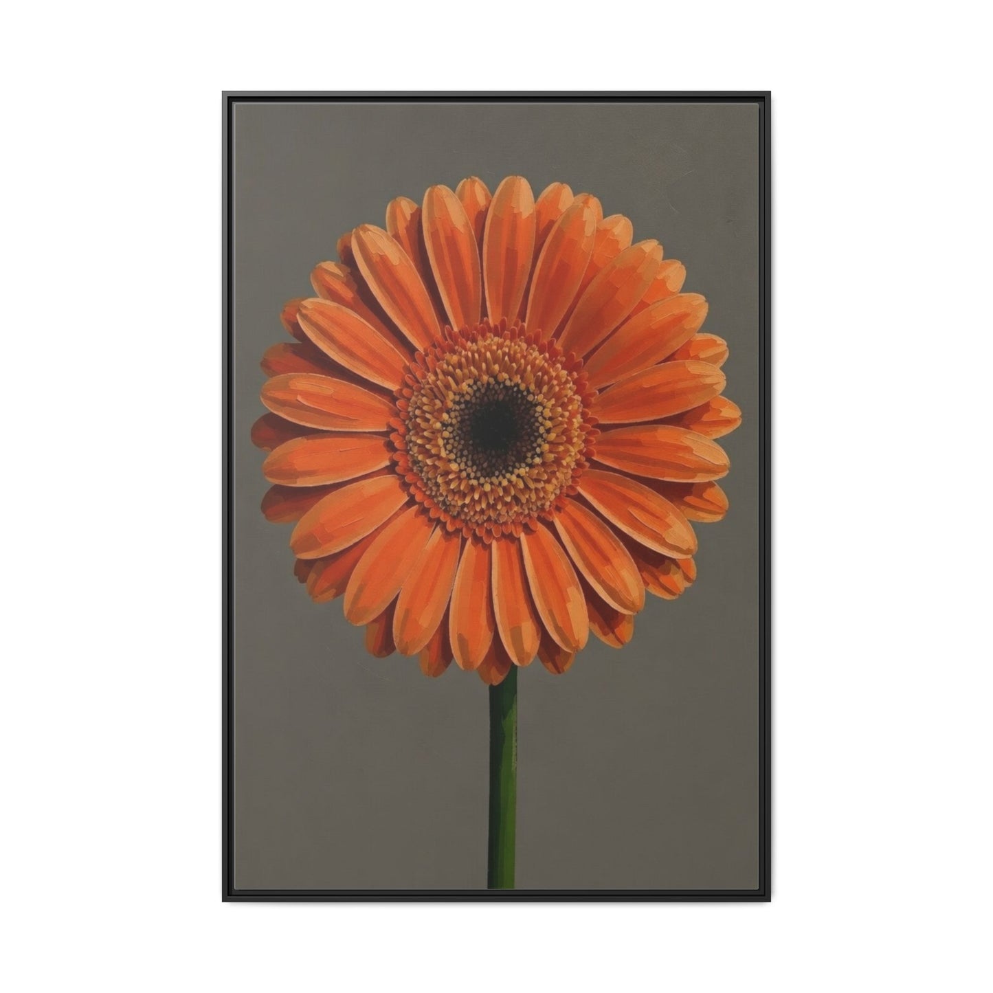 Orange Gerbera Daisy Matte Canvas Print (Framed)