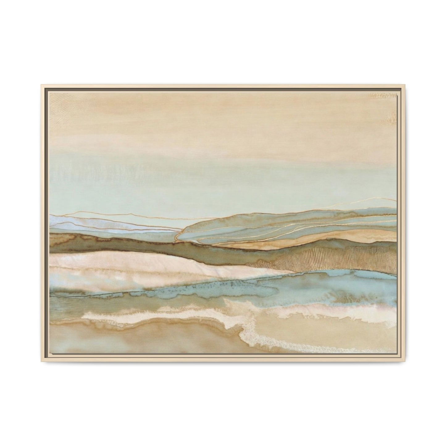 Framed Matte Canvas Coastal Abstract Landscape Wall Art