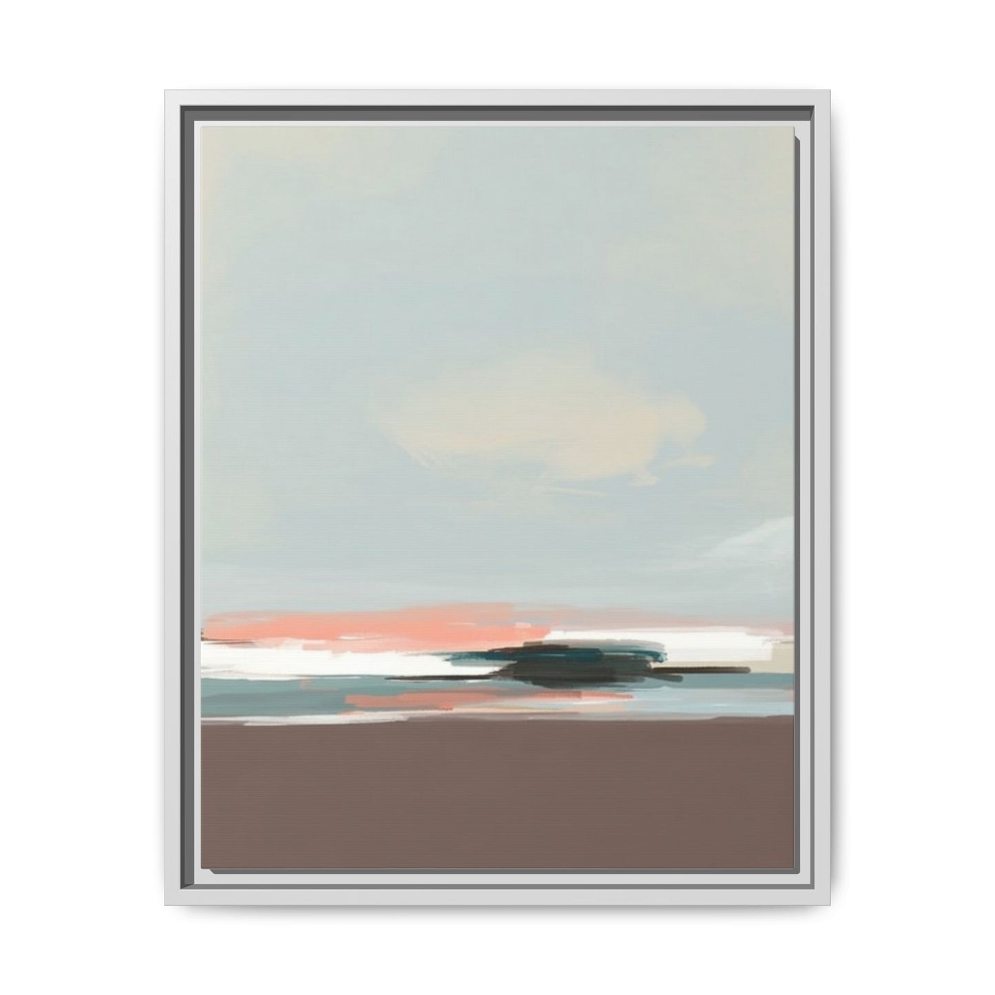 Framed Matte Canvas Print — Soft Coastal Abstract Landscape
