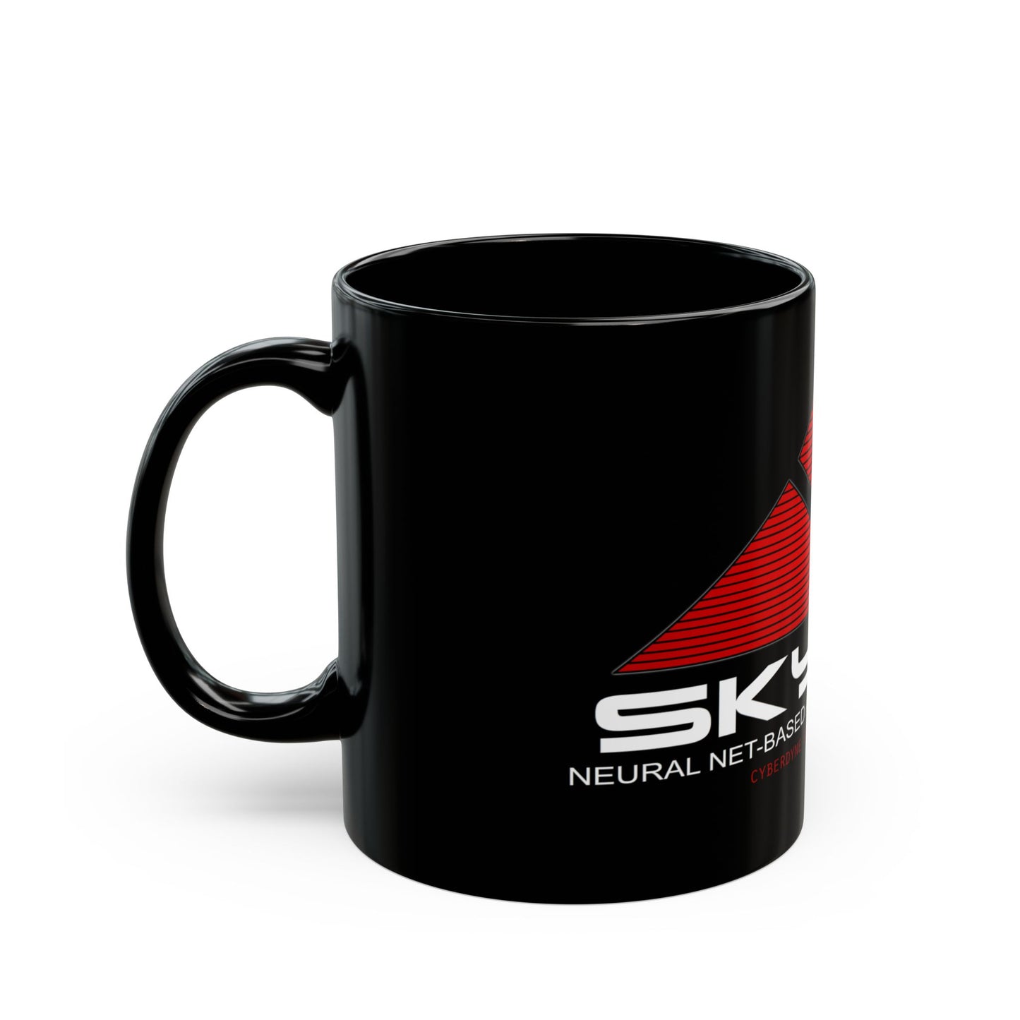 Skynet Logo Black Mug — Sci‑Fi AI Coffee Cup (11oz & 15oz)