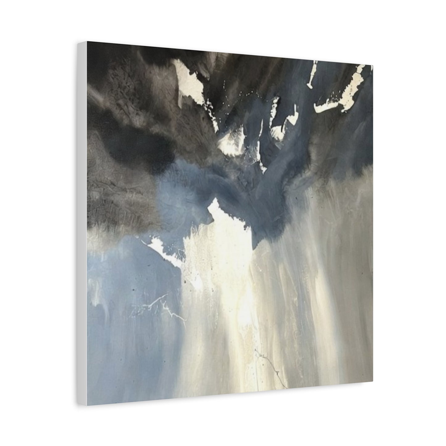 Abstract Storm Canvas Print — Dramatic Blue & Gray Matte Wall Art