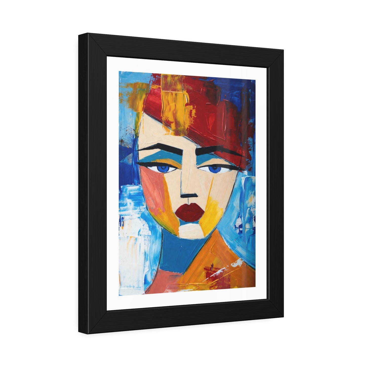 Abstract Colorful Face Framed Poster — Modern Pop Art Wall Print