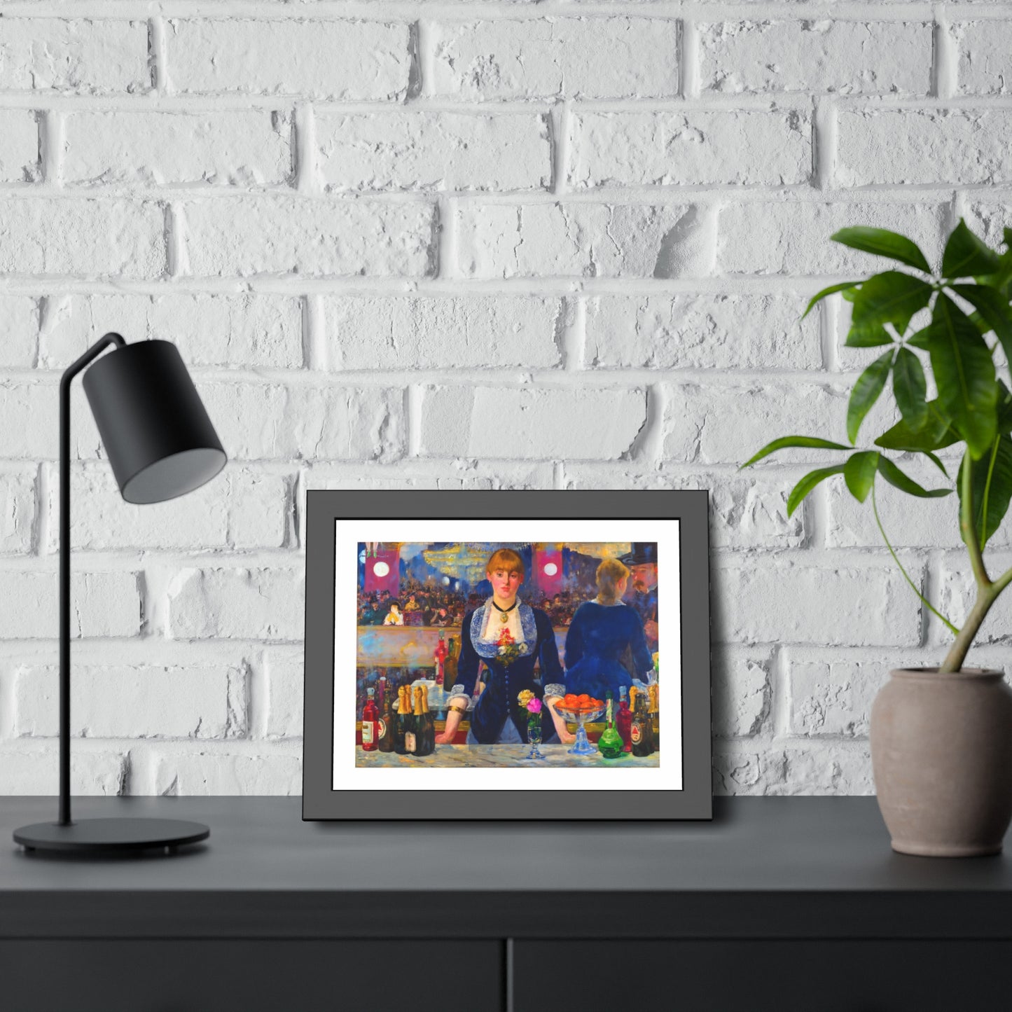 Framed Art Poster — 'A Bar at the Folies‑Bergère' Vintage Impressionist Print