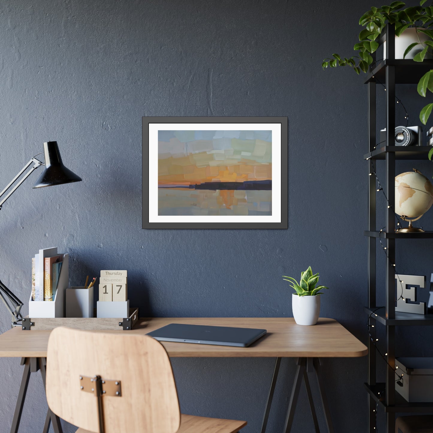 Framed Poster  Abstract Coastal Sunset Art Print