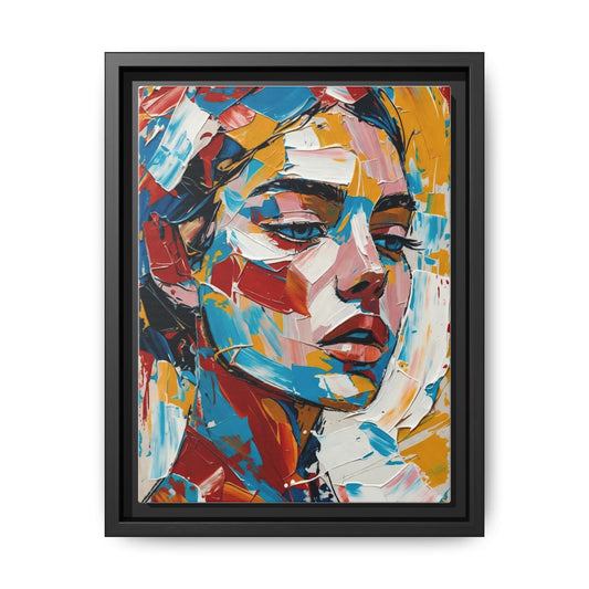 Colorful Abstract Portrait Framed Canvas Print