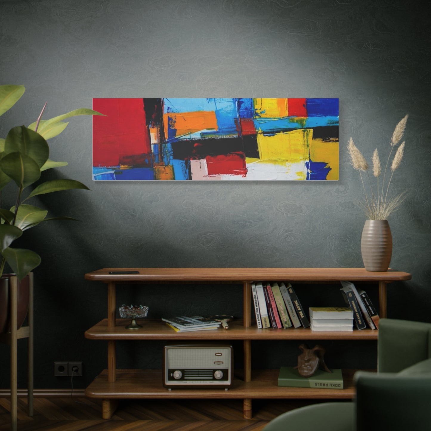 Abstract Color Block Canvas Print — Modern Geometric Wall Art