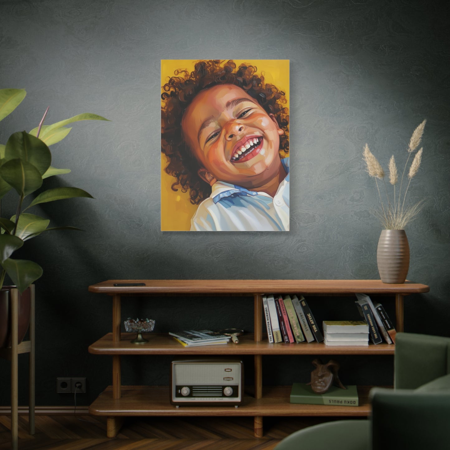 Joyful Child Portrait Canvas - Matte Stretched Wall Art