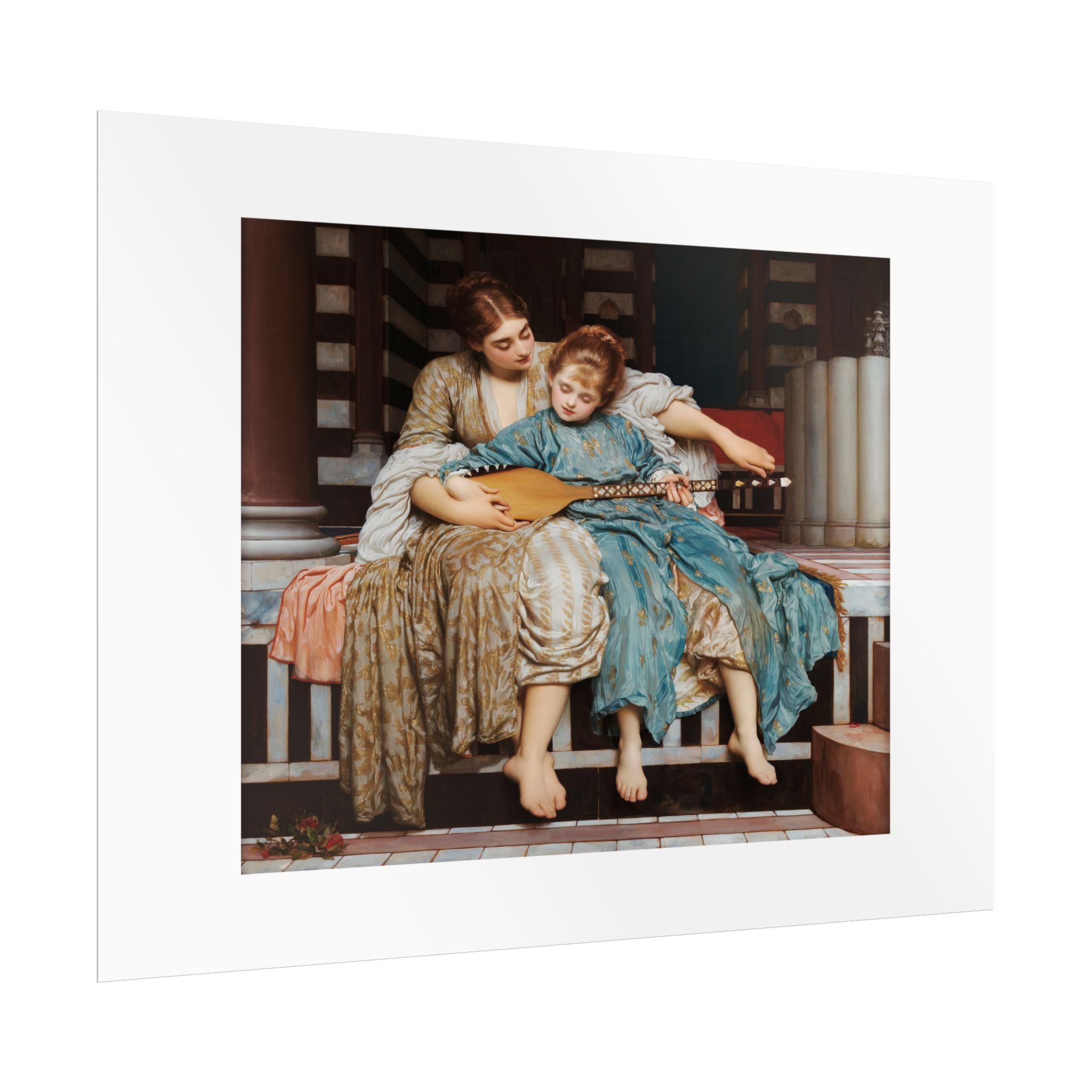 Music Lesson by Frederic Leighton Wall Art Print