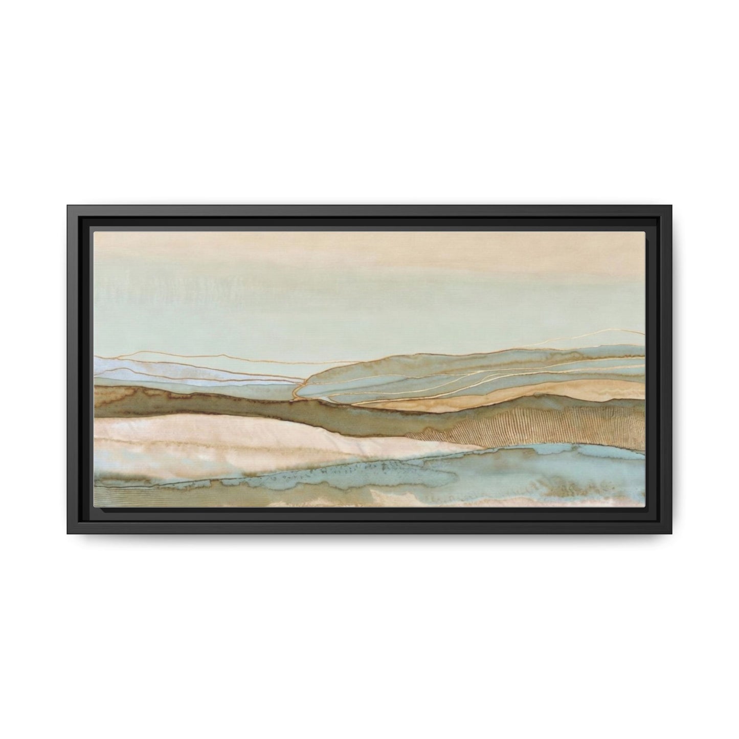 Framed Matte Canvas Coastal Abstract Landscape Wall Art