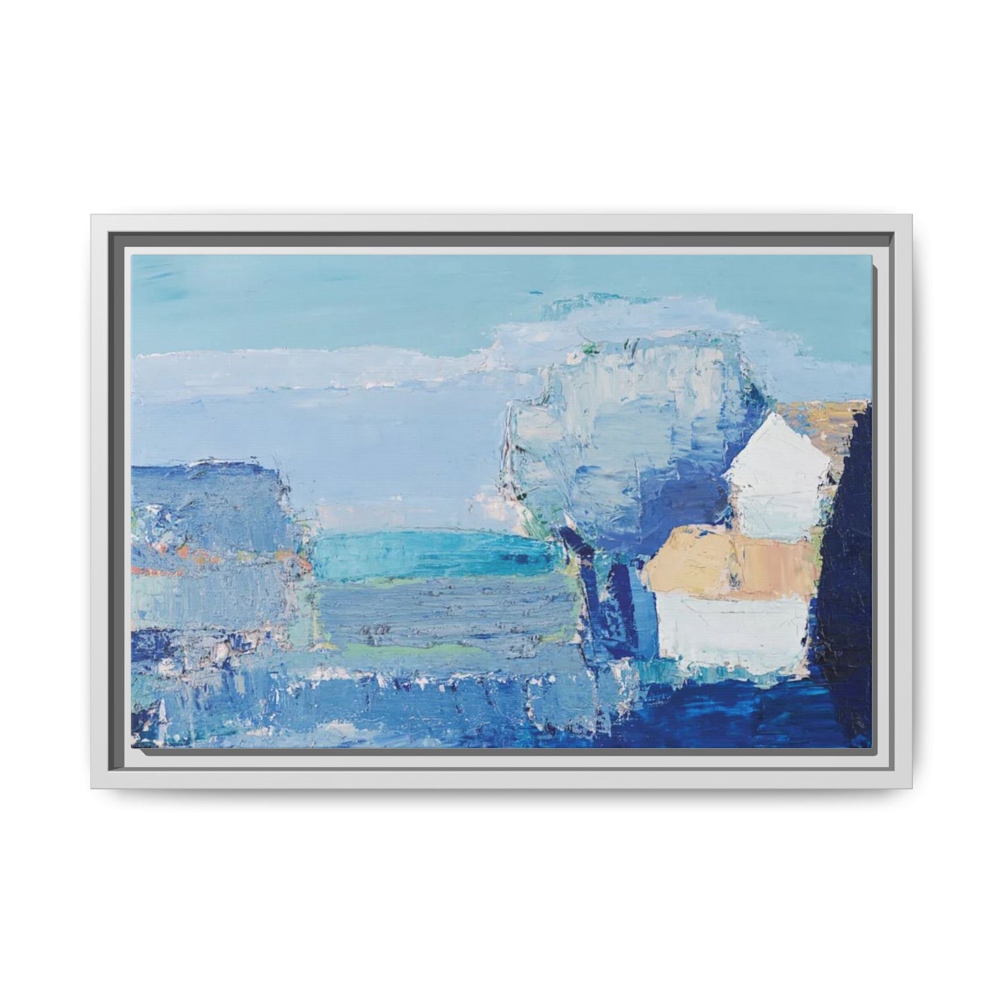 Paysage de Provence by Nicolas de Staël Framed Matte Canvas Seascape Wall Art Print