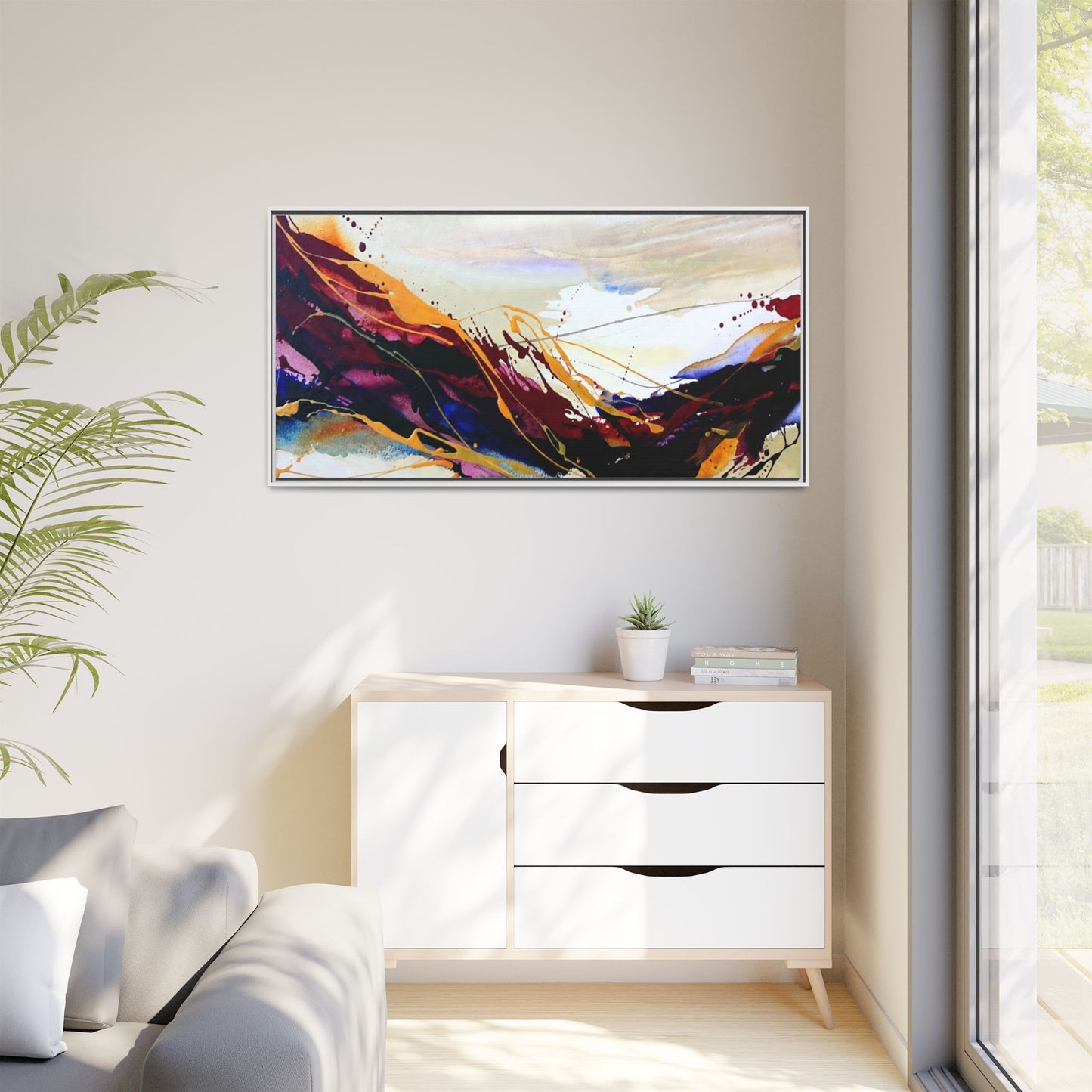 Abstract Flow Matte Canvas Framed Wall Art