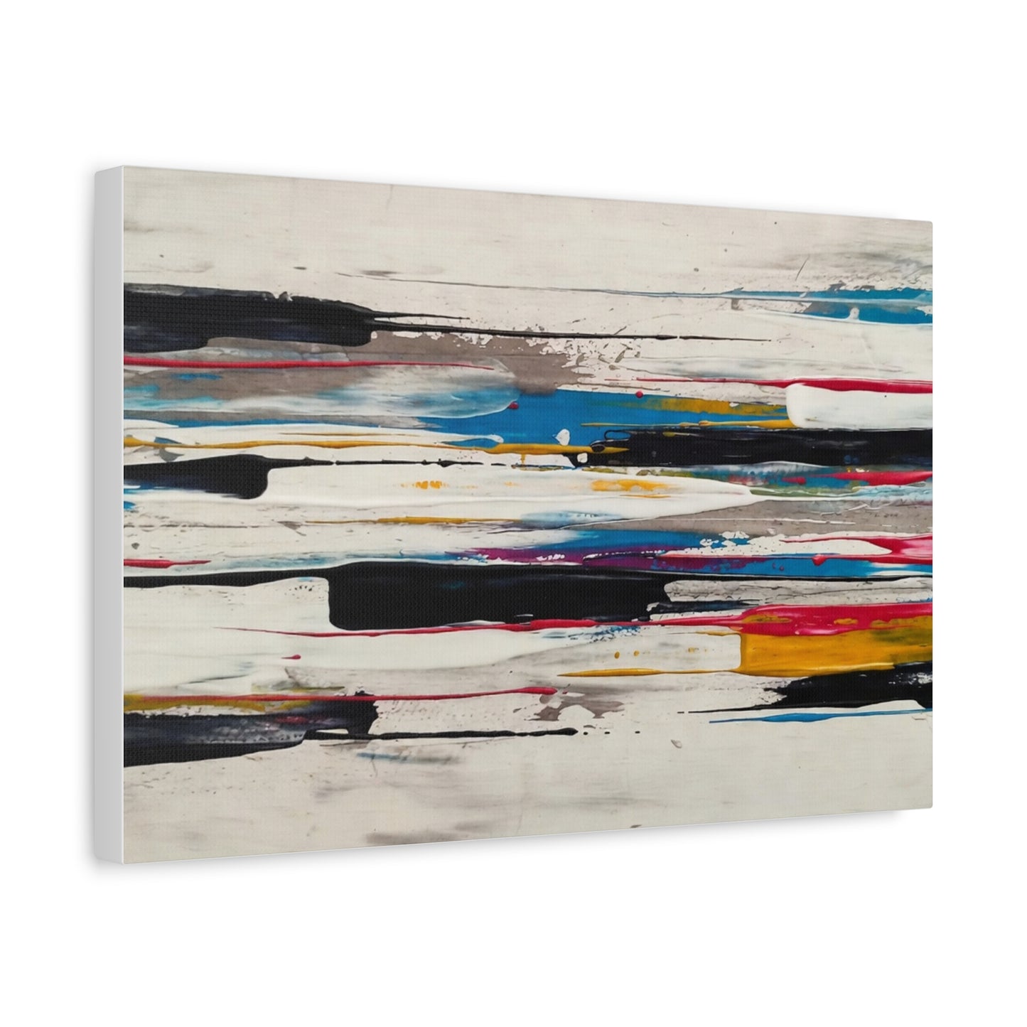 Abstract Color Streaks Matte Canvas Print — Modern Horizontal Wall Art