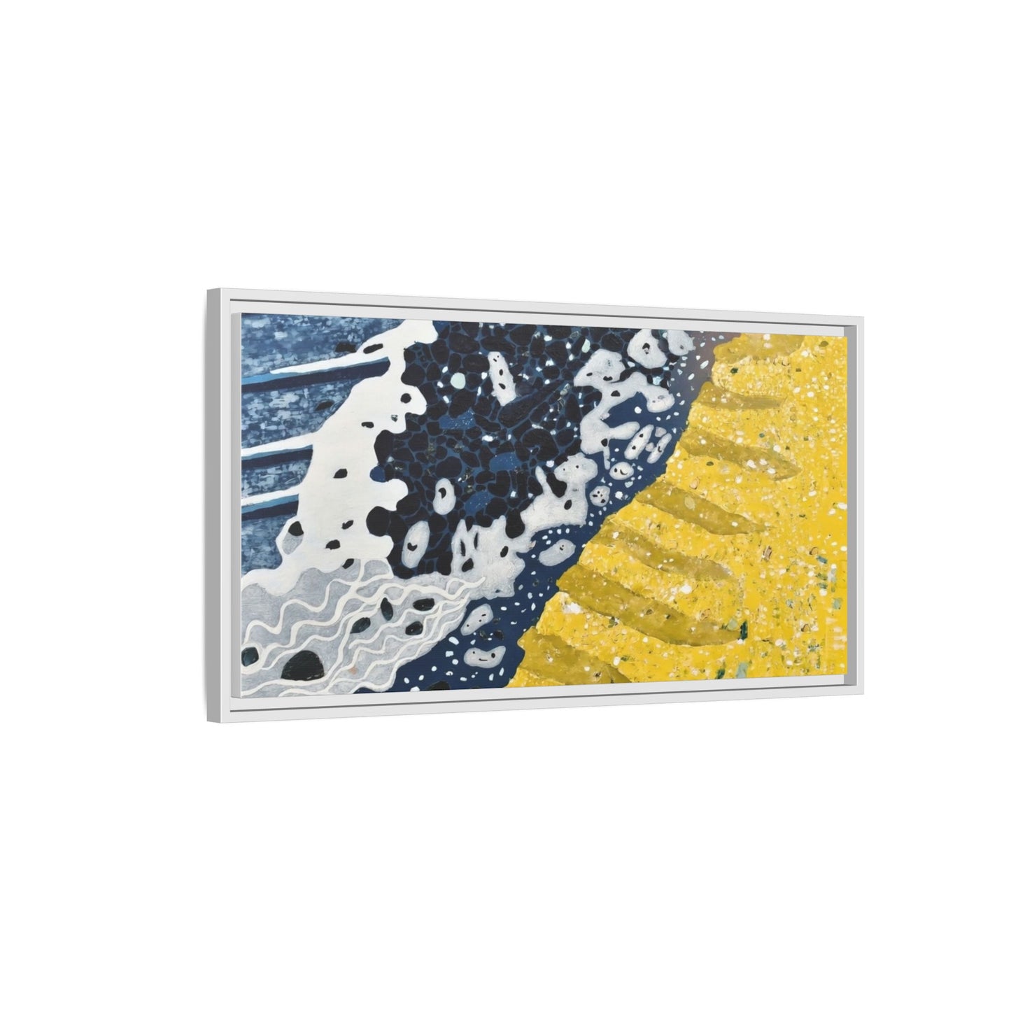 Framed Abstract Ocean & Sand Matte Canvas Print