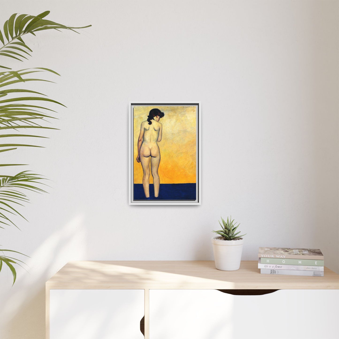 Adolescente entrant dans l'eau by Félix Vallotton Framed Matte Canvas Wall Art Print
