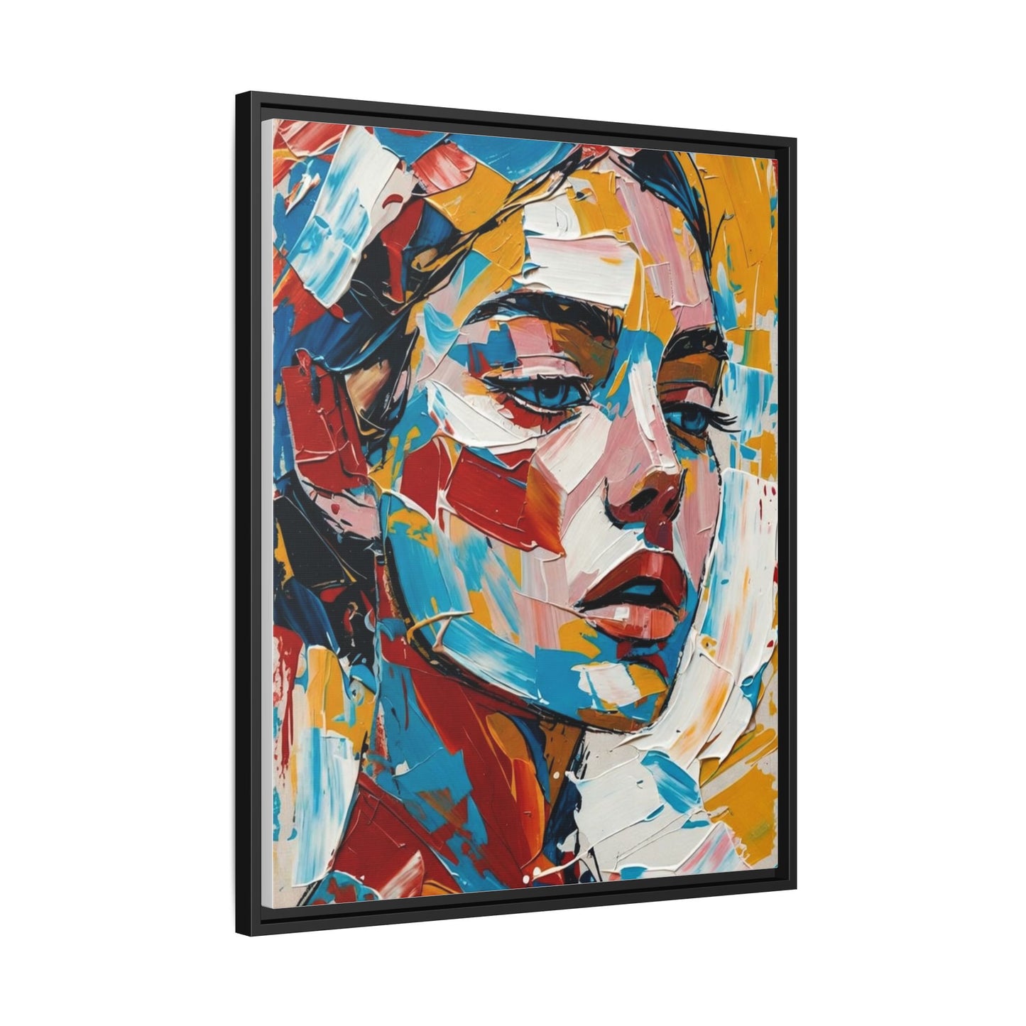 Colorful Abstract Portrait Framed Canvas Print