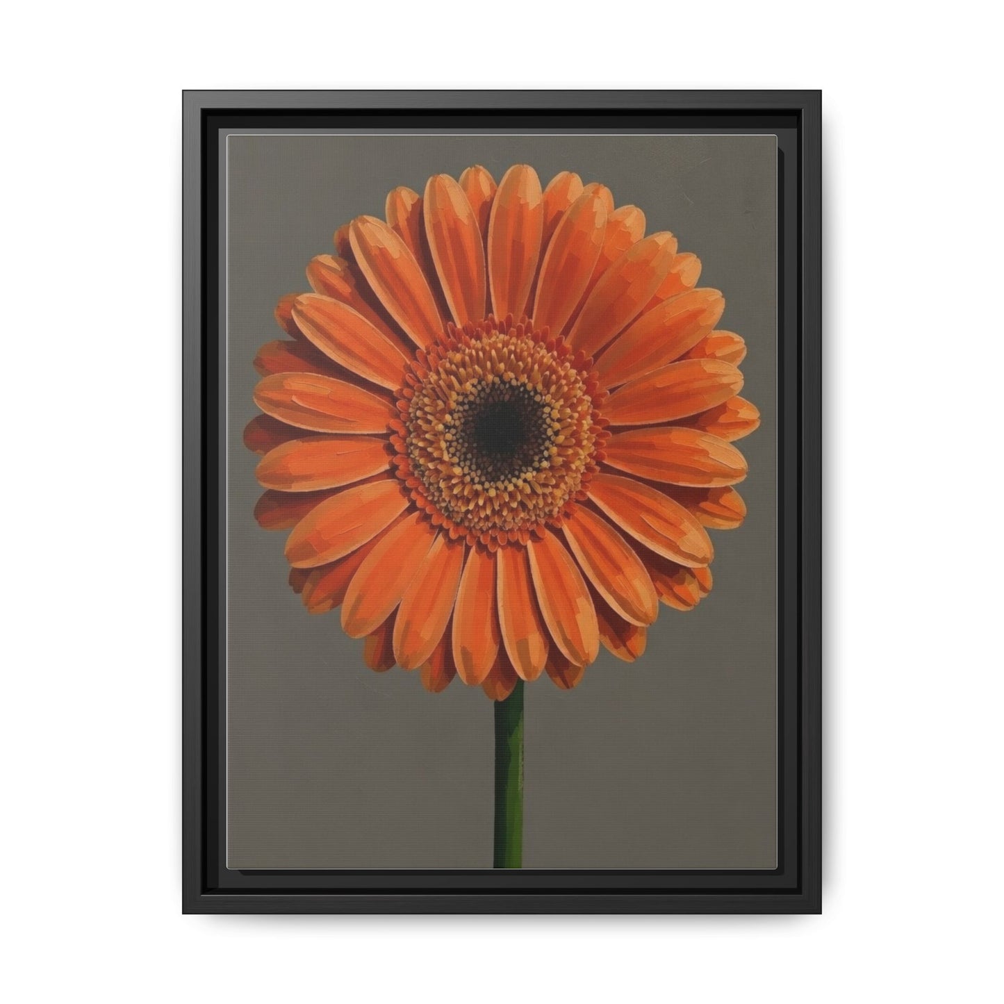 Orange Gerbera Daisy Matte Canvas Print (Framed)