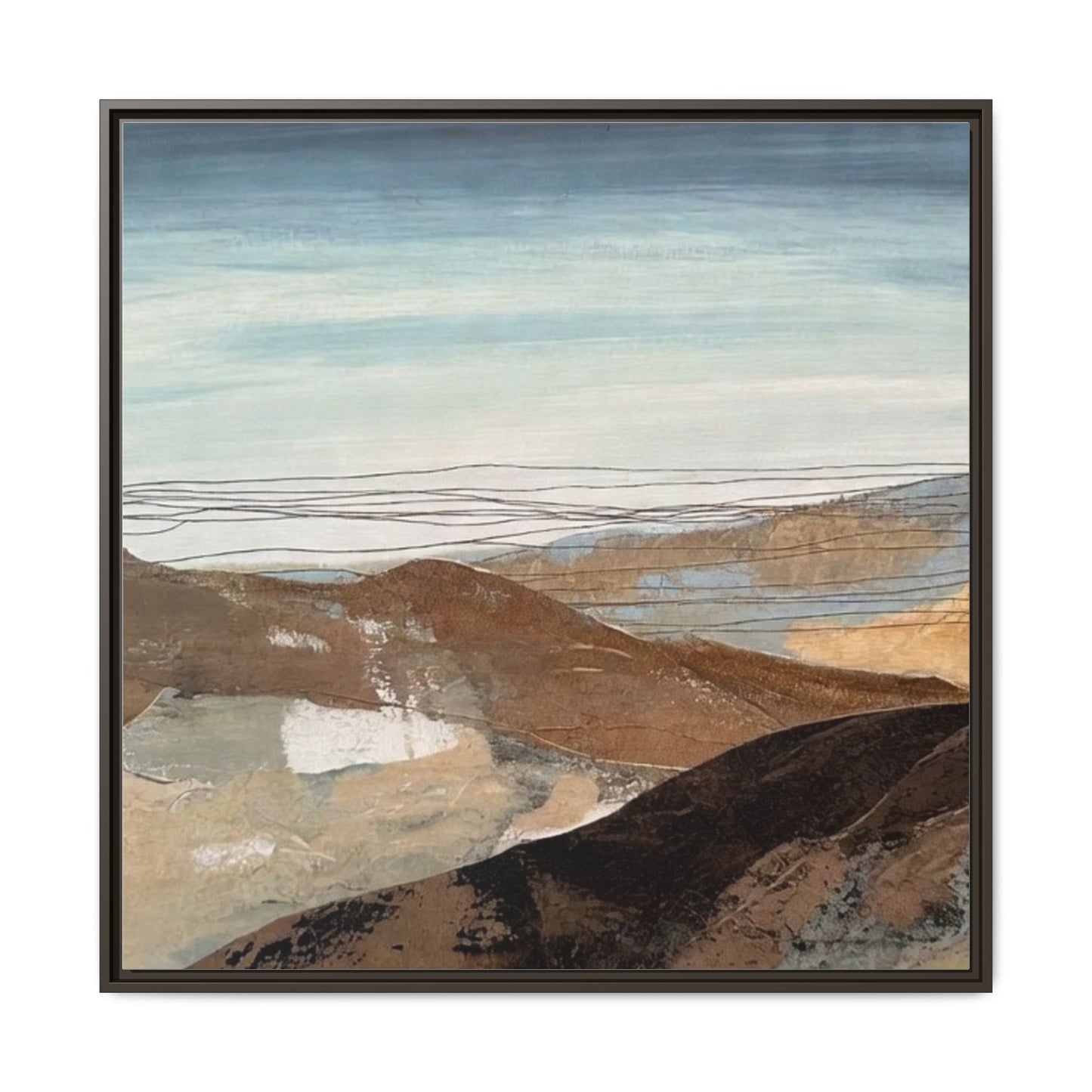 Framed Matte Canvas Art — Serene Abstract Landscape
