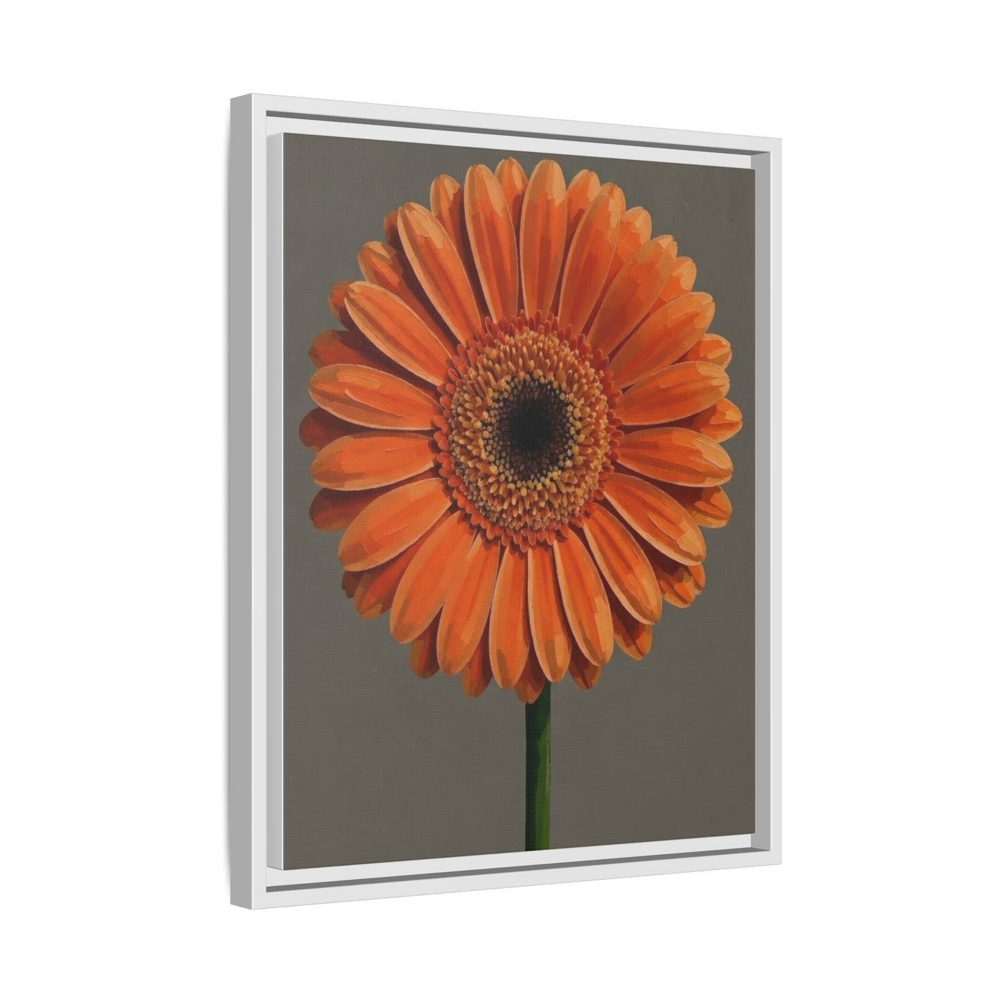 Orange Gerbera Daisy Matte Canvas Print (Framed)