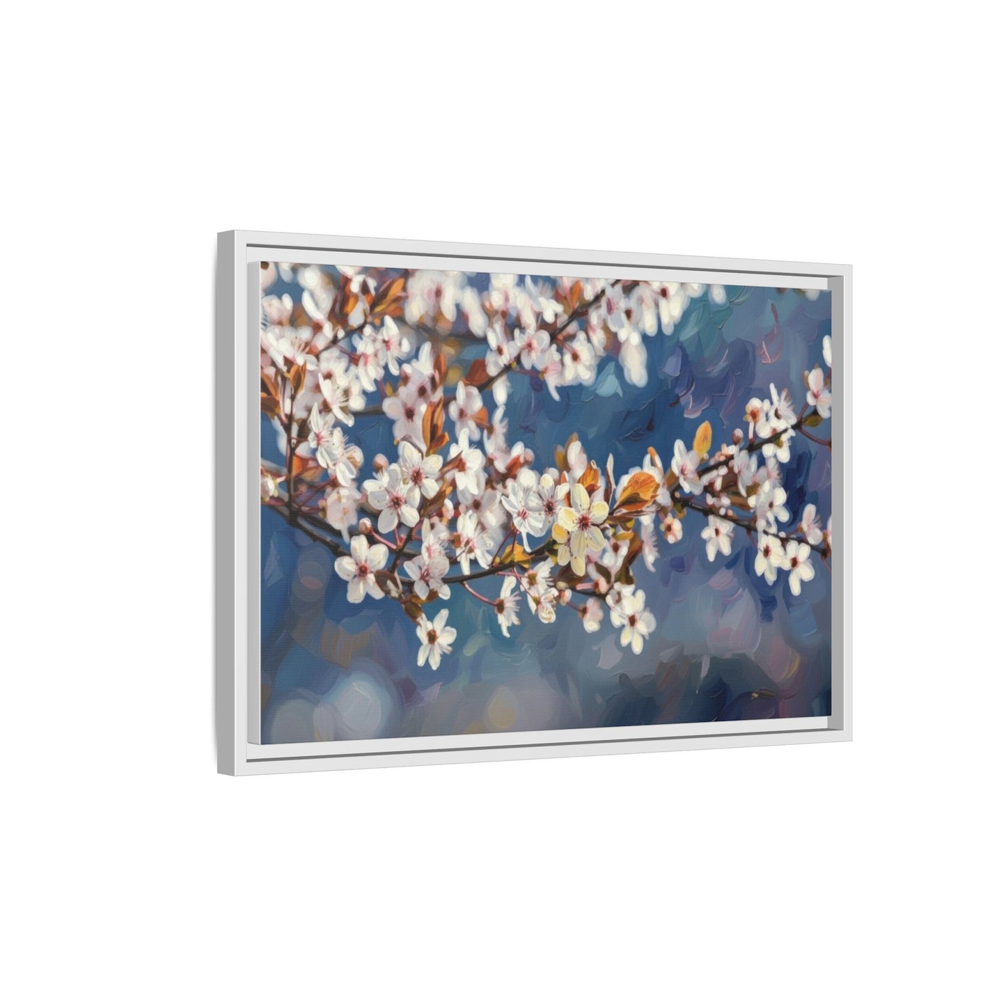 Framed Matte Canvas Print — Cherry Blossom Branch Wall Art