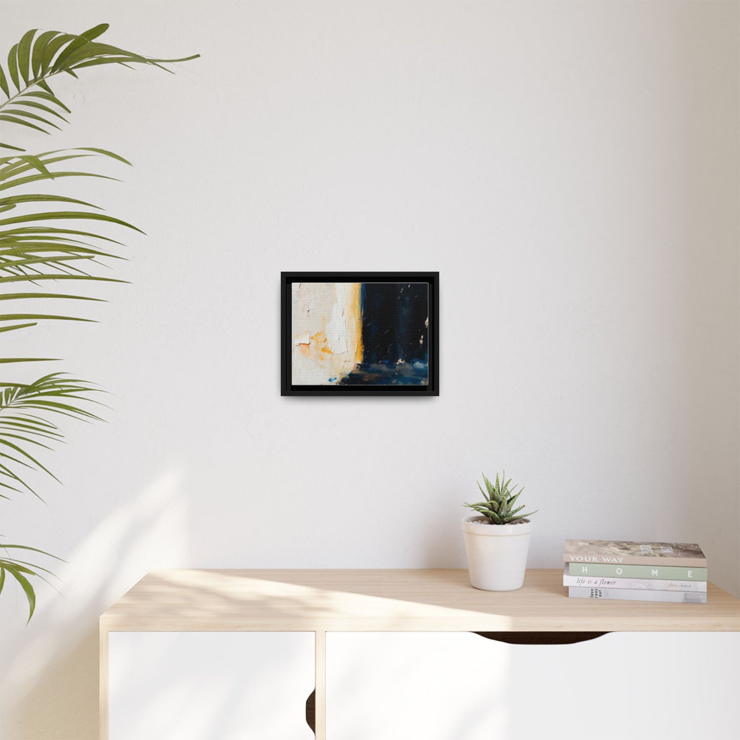 Abstract Coastal Texture Framed Canvas Art — Matte Multi-Color Wall Print