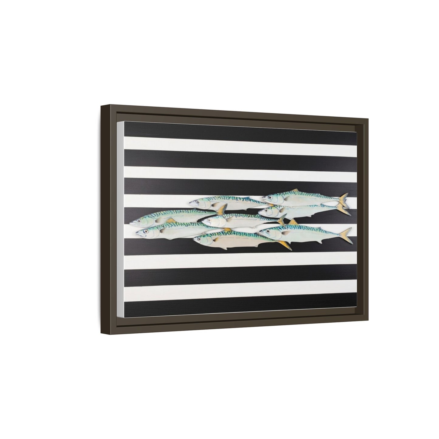 Striped Mackerel Canvas Print — Framed Matte Fish Wall Art