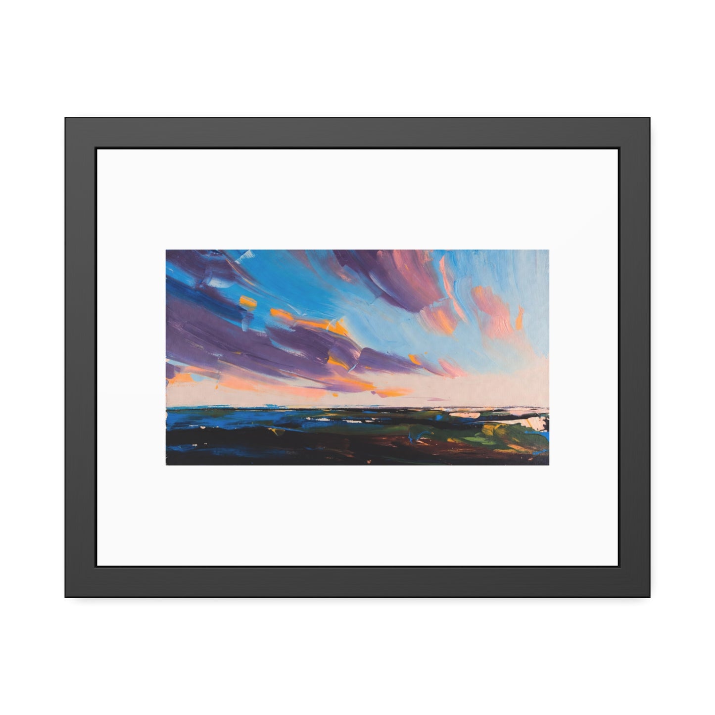 Framed Poster – Colorful Coastal Sunset Landscape Art Print