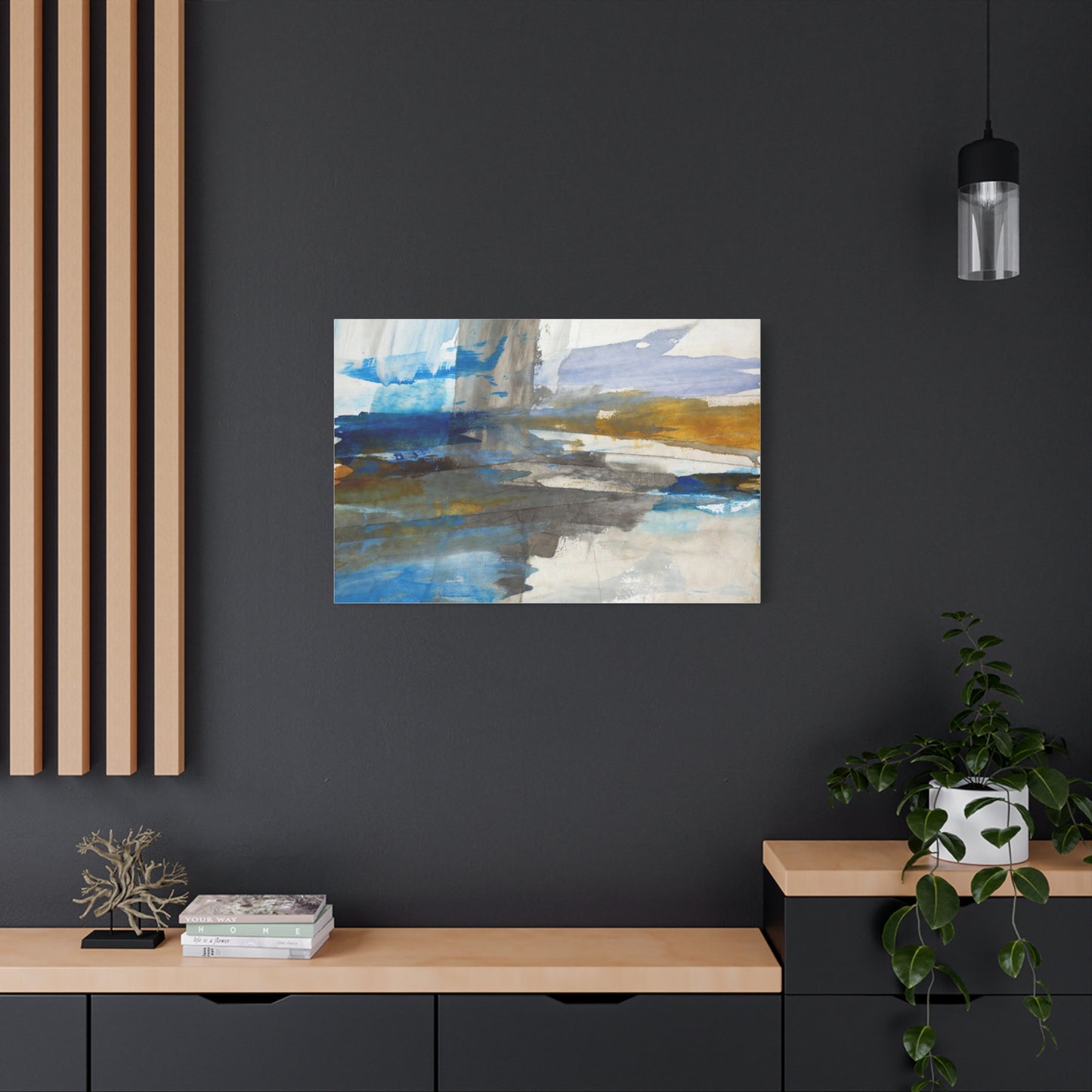 Abstract Coastal Blue Matte Canvas Print — Stretched 1.25" Wall Art