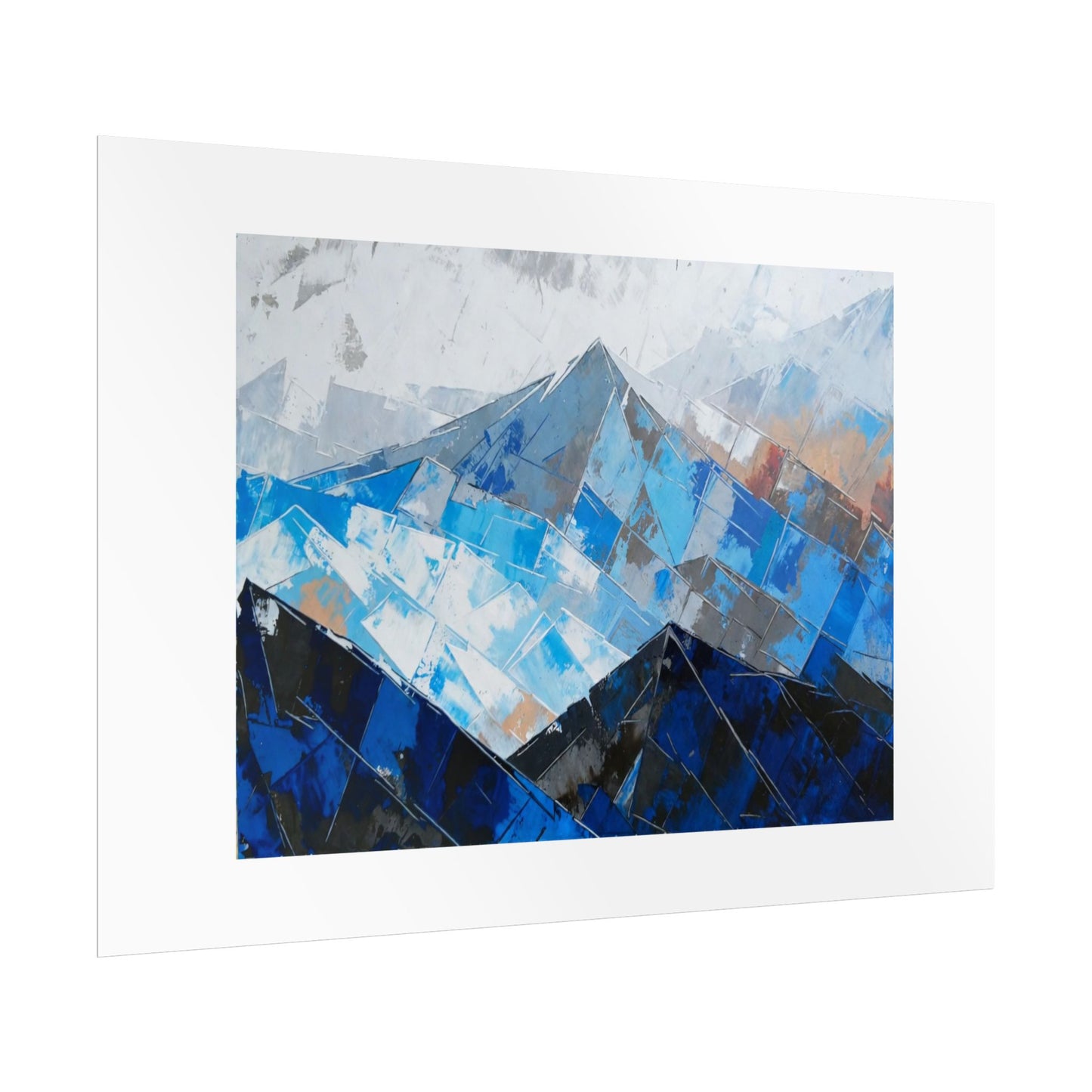 Abstract Blue Mountain Poster