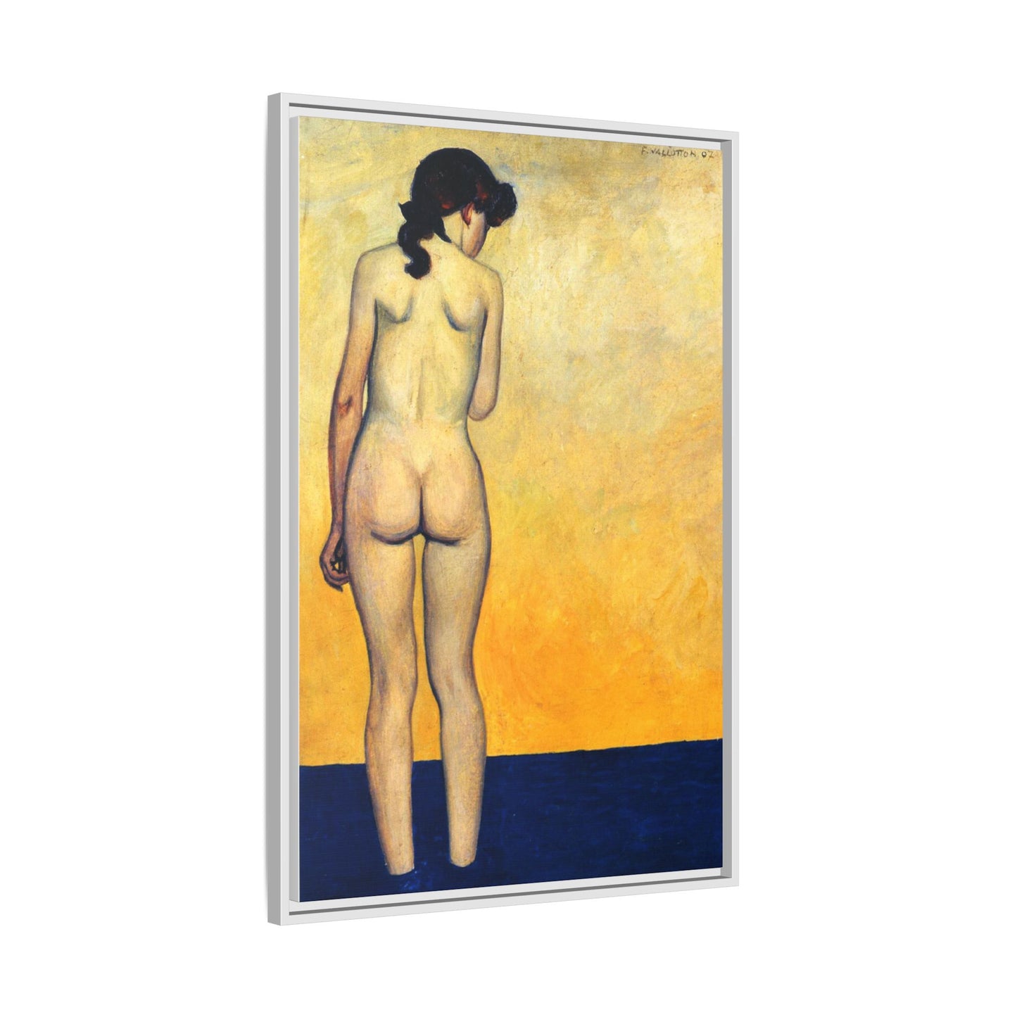 Adolescente entrant dans l'eau by Félix Vallotton Framed Matte Canvas Wall Art Print