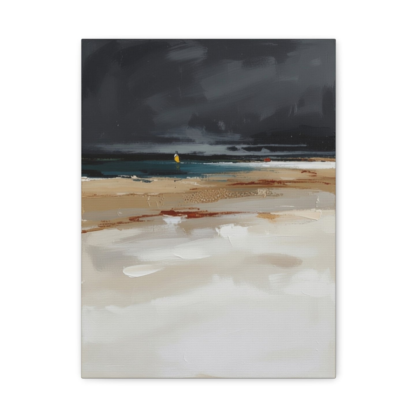 Beachscape Canvas Art — Stormy Seascape Matte Stretched Wall Art