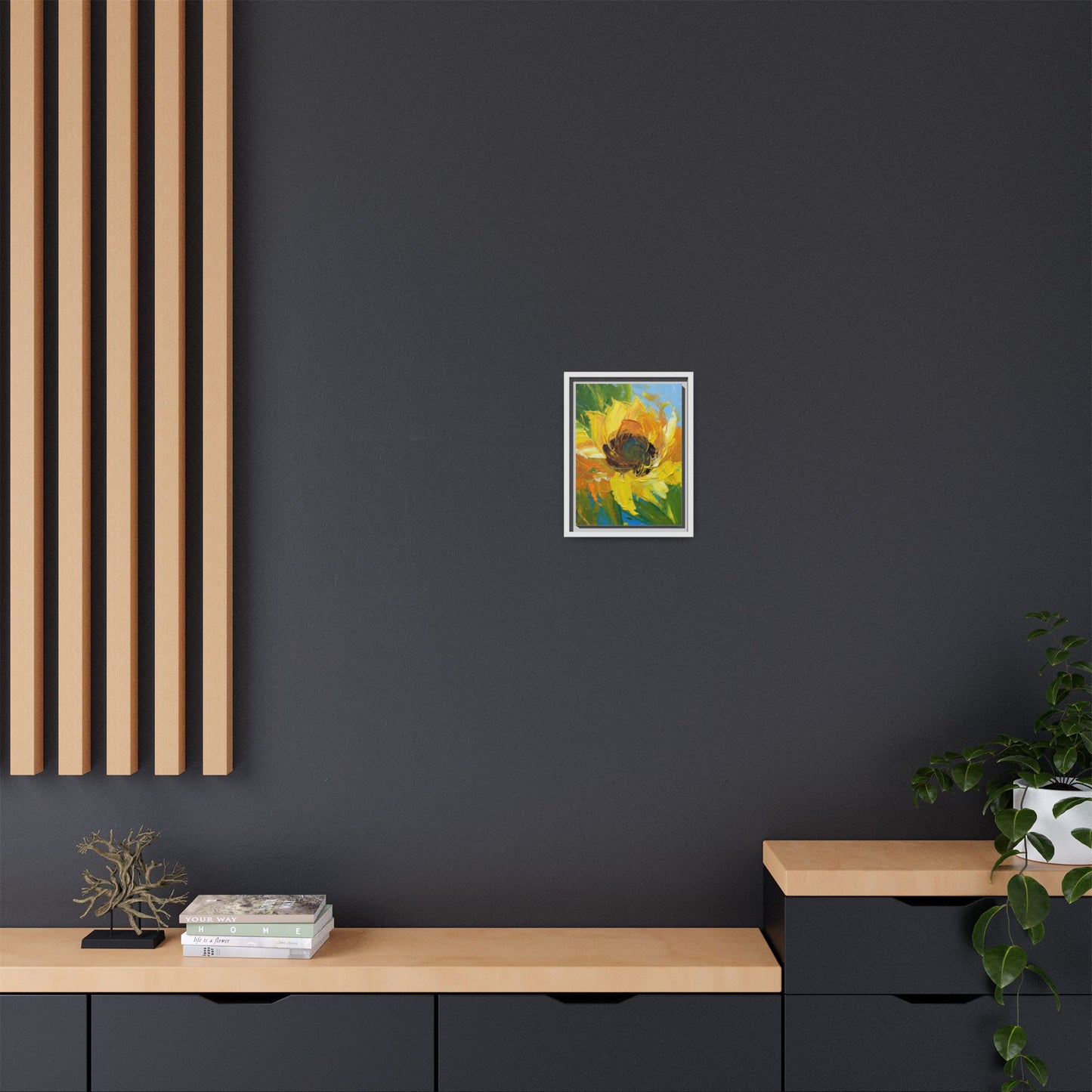 Framed Sunflower Abstract Matte Canvas Print