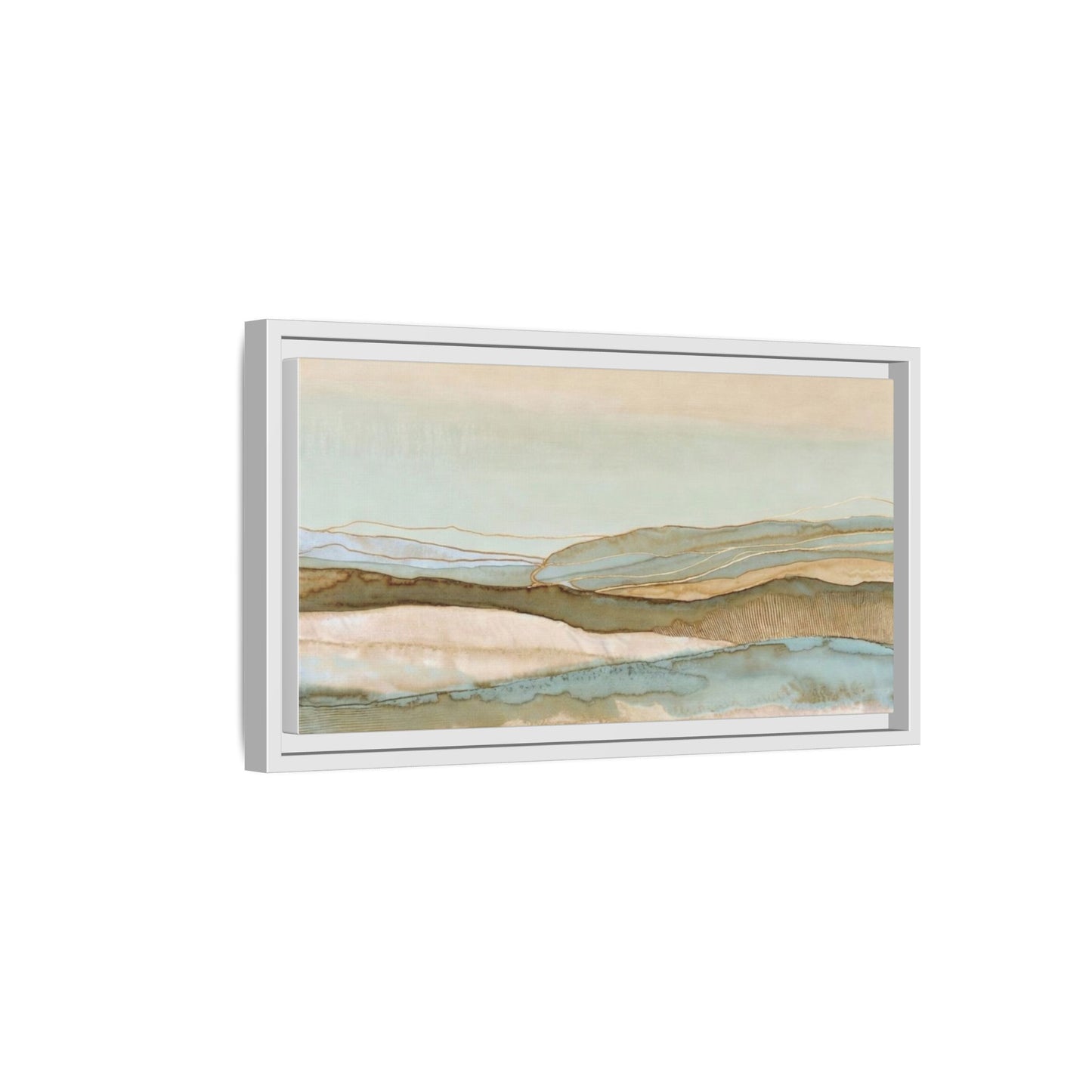 Framed Matte Canvas Coastal Abstract Landscape Wall Art