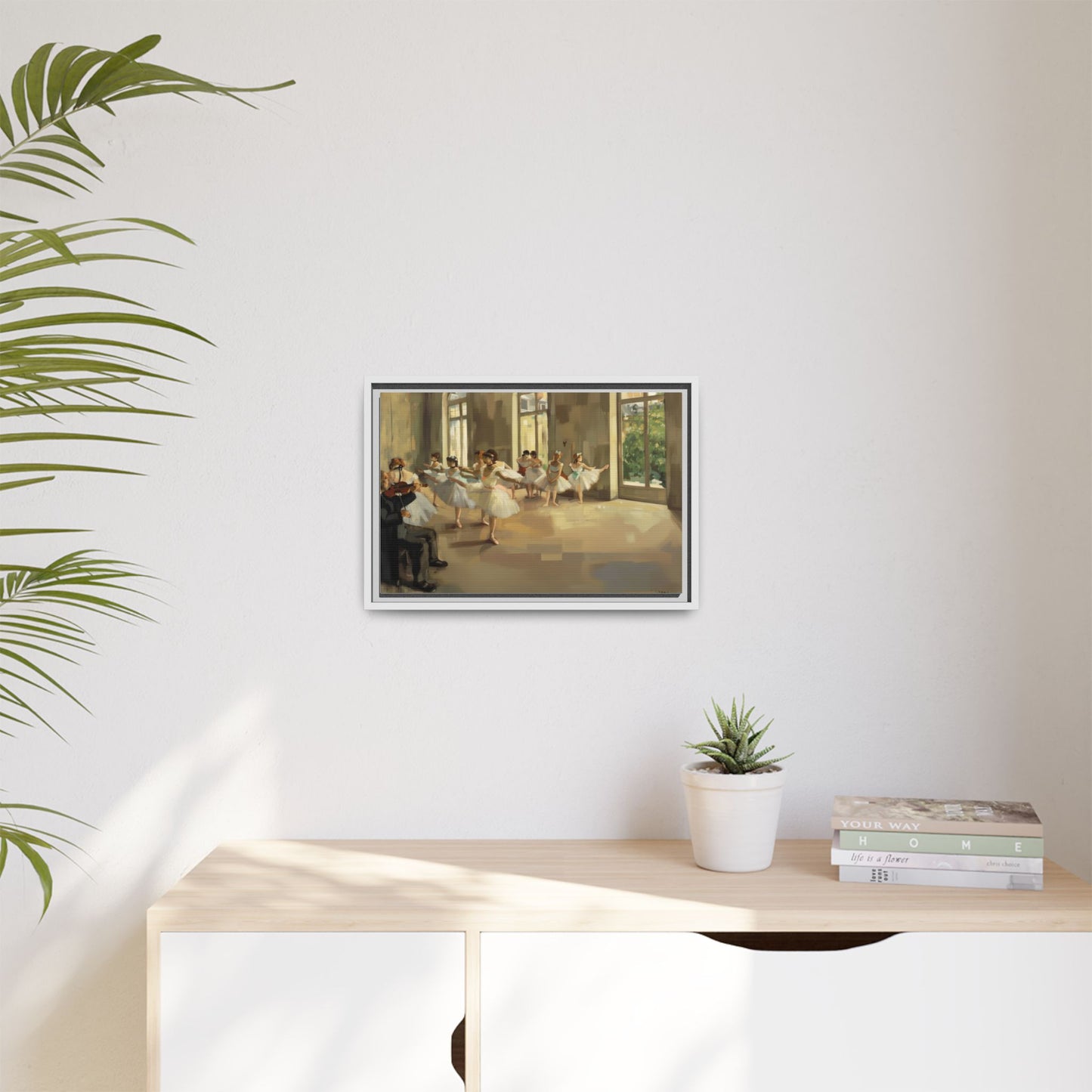 Framed Matte Canvas Print — Ballet Class Scene (Impressionist Dancers)