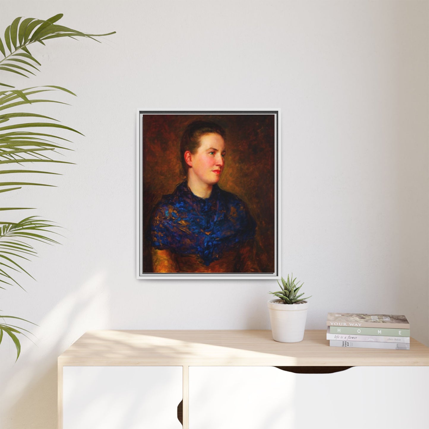 Framed Matte Canvas Portrait Print — Classic Victorian Woman Wall Art