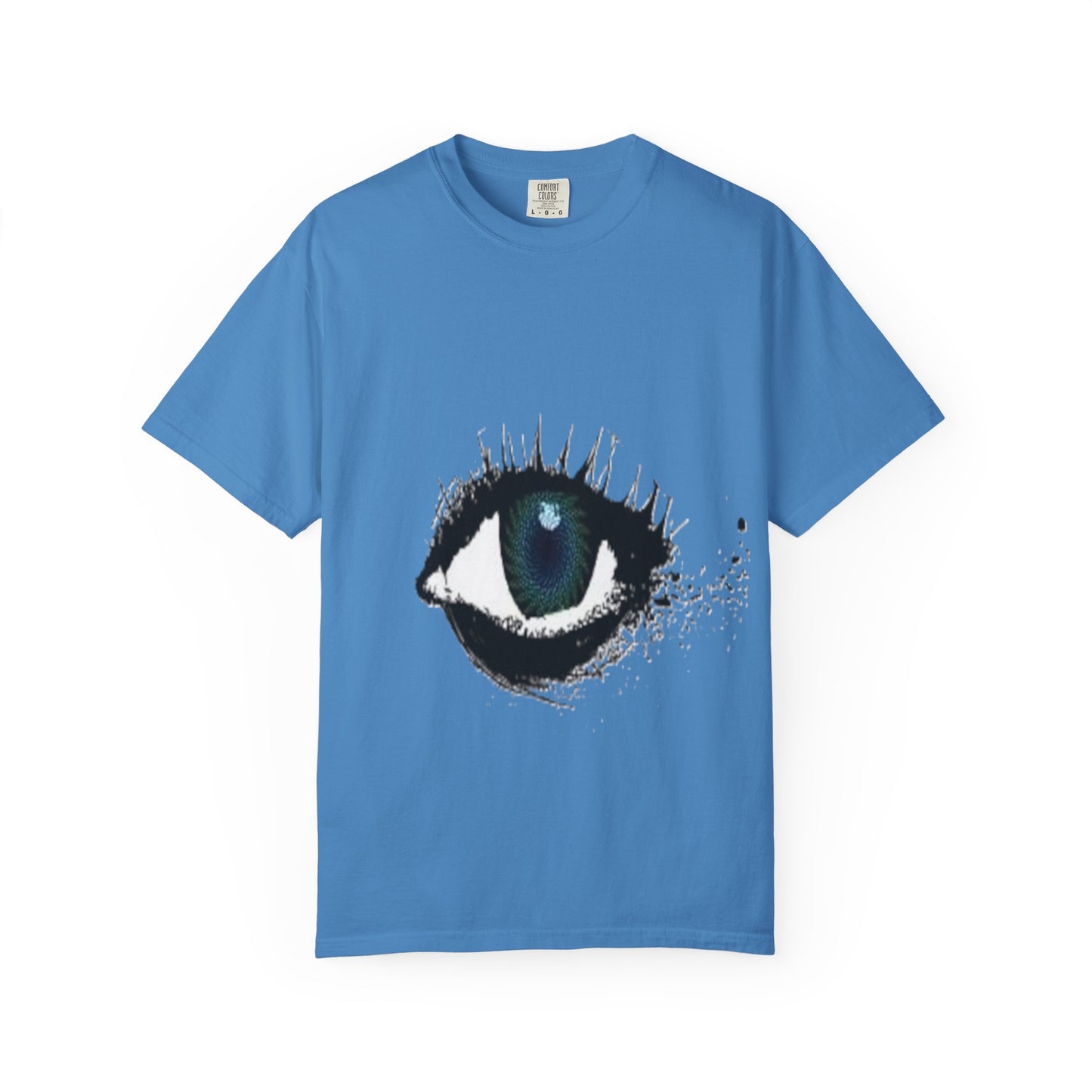 Eye Graphic T-Shirt — Blue Iris Grunge Art Tee