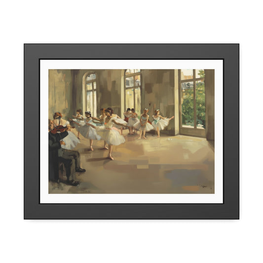 Ballet Rehearsal Framed Art Print — Dancer Studio Poster