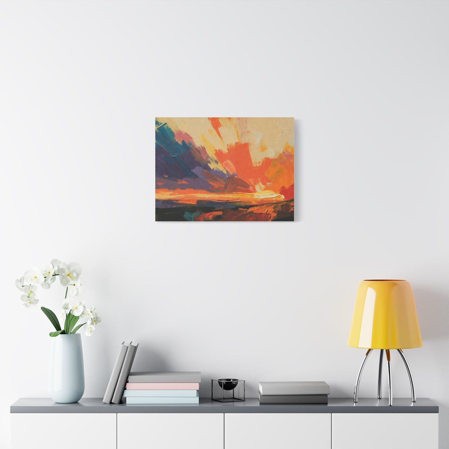 Abstract Sunset Landscape Canvas Print — Matte Stretched Wall Art