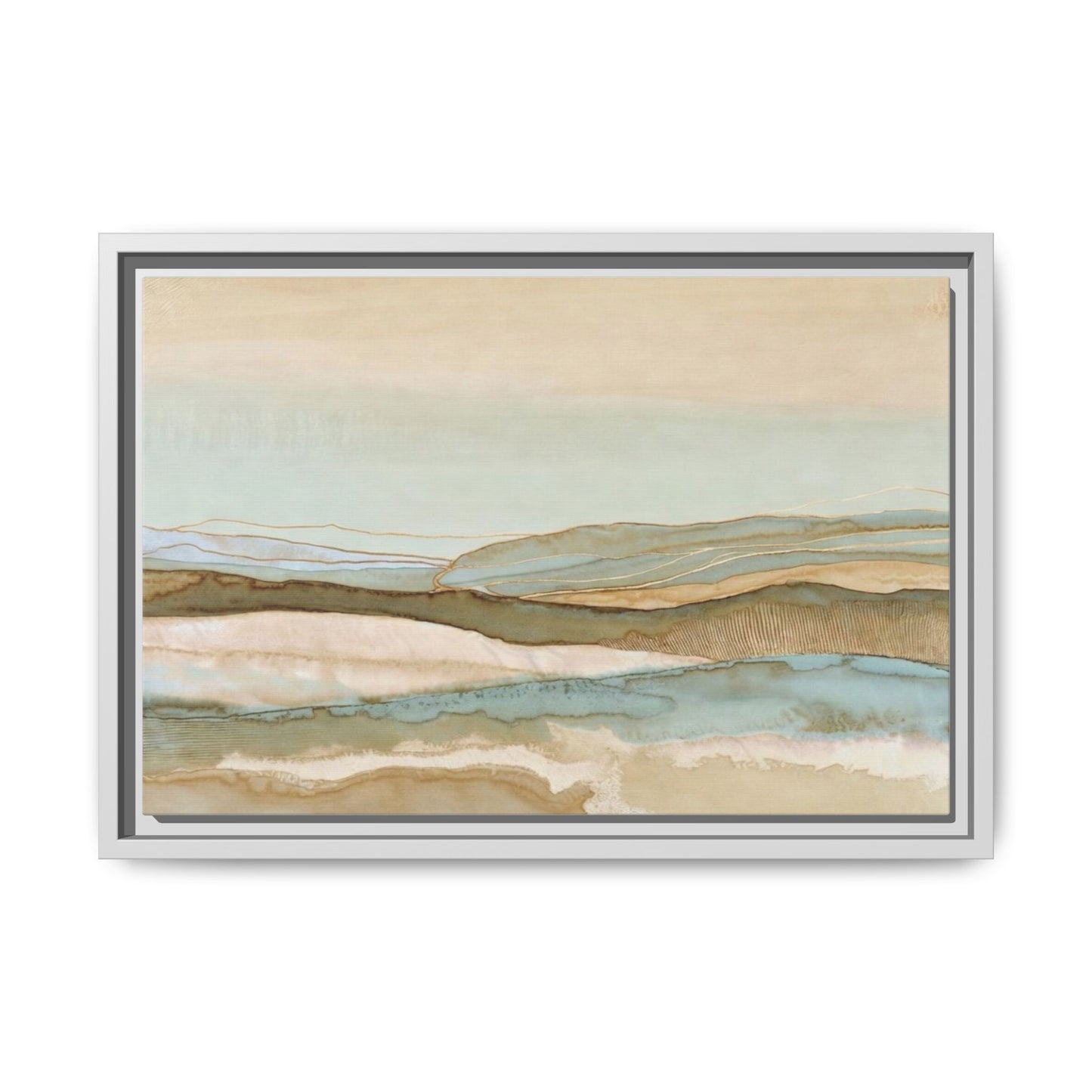 Framed Matte Canvas Coastal Abstract Landscape Wall Art