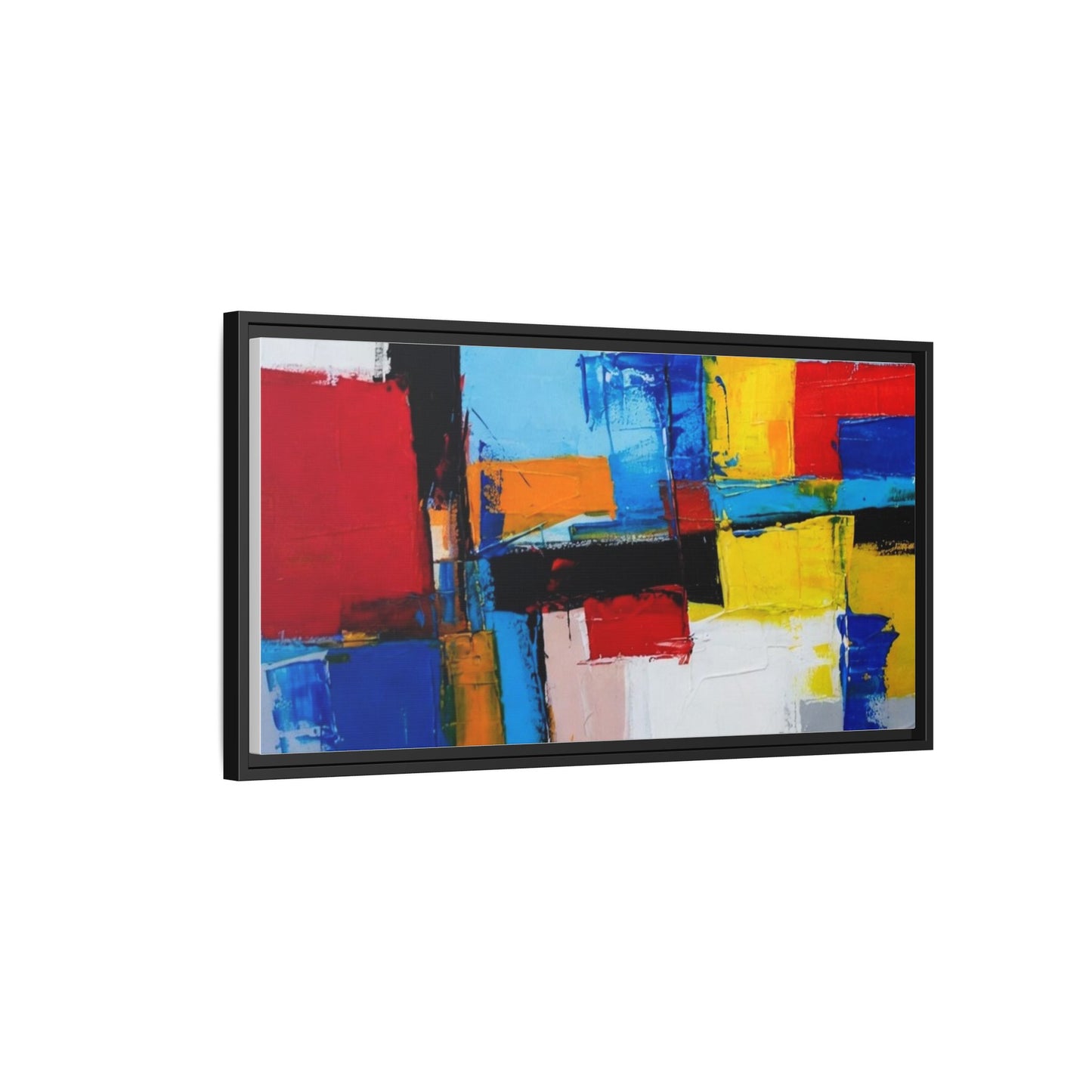 Abstract Color Block Matte Canvas Framed Wall Art