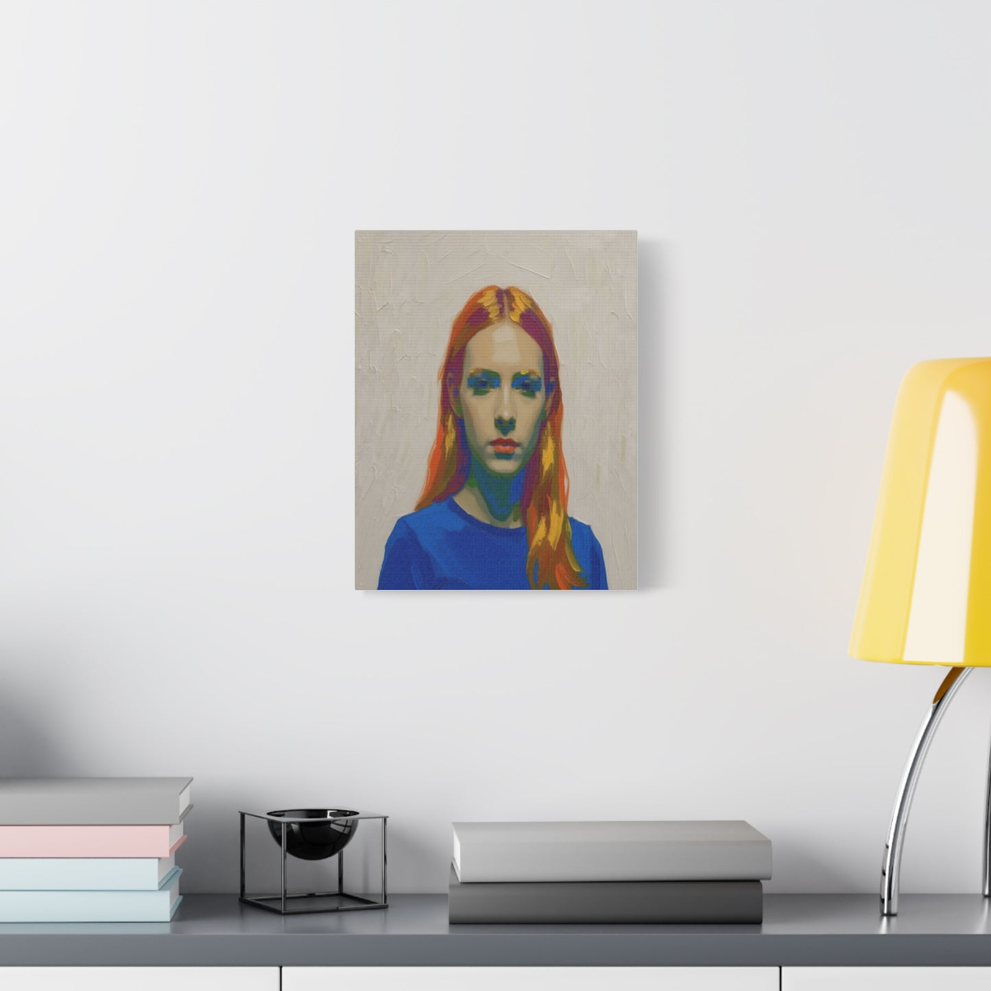 Modern Pop Portrait Canvas — Colorful Woman Matte Stretched Wall Art
