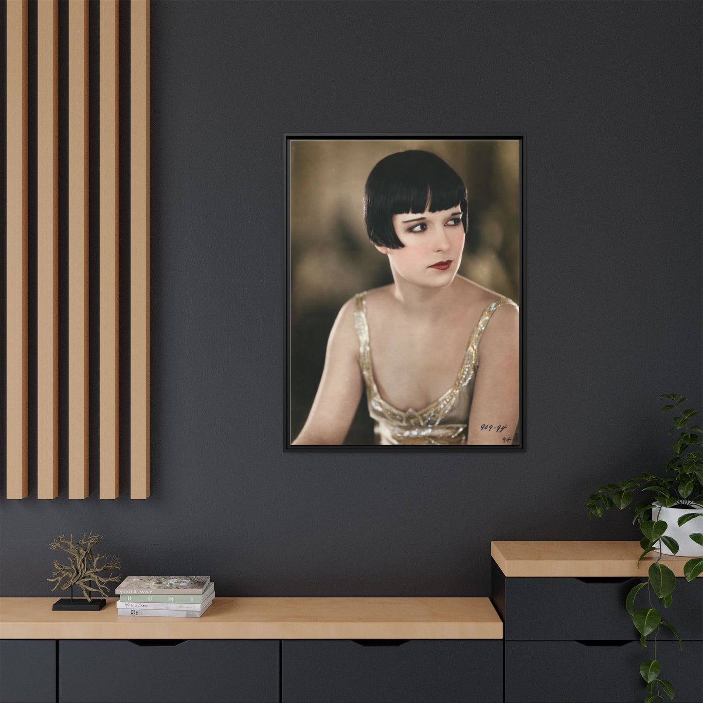 Vintage Louise Brooks Portrait Matte Canvas Framed Wall Art