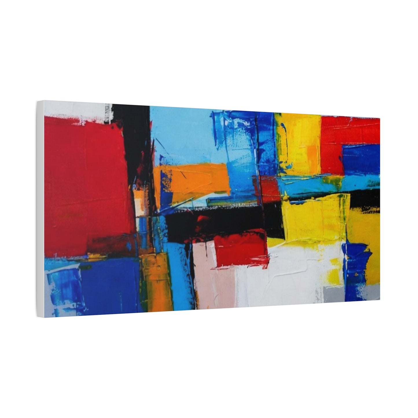 Abstract Color Block Canvas Print — Modern Geometric Wall Art