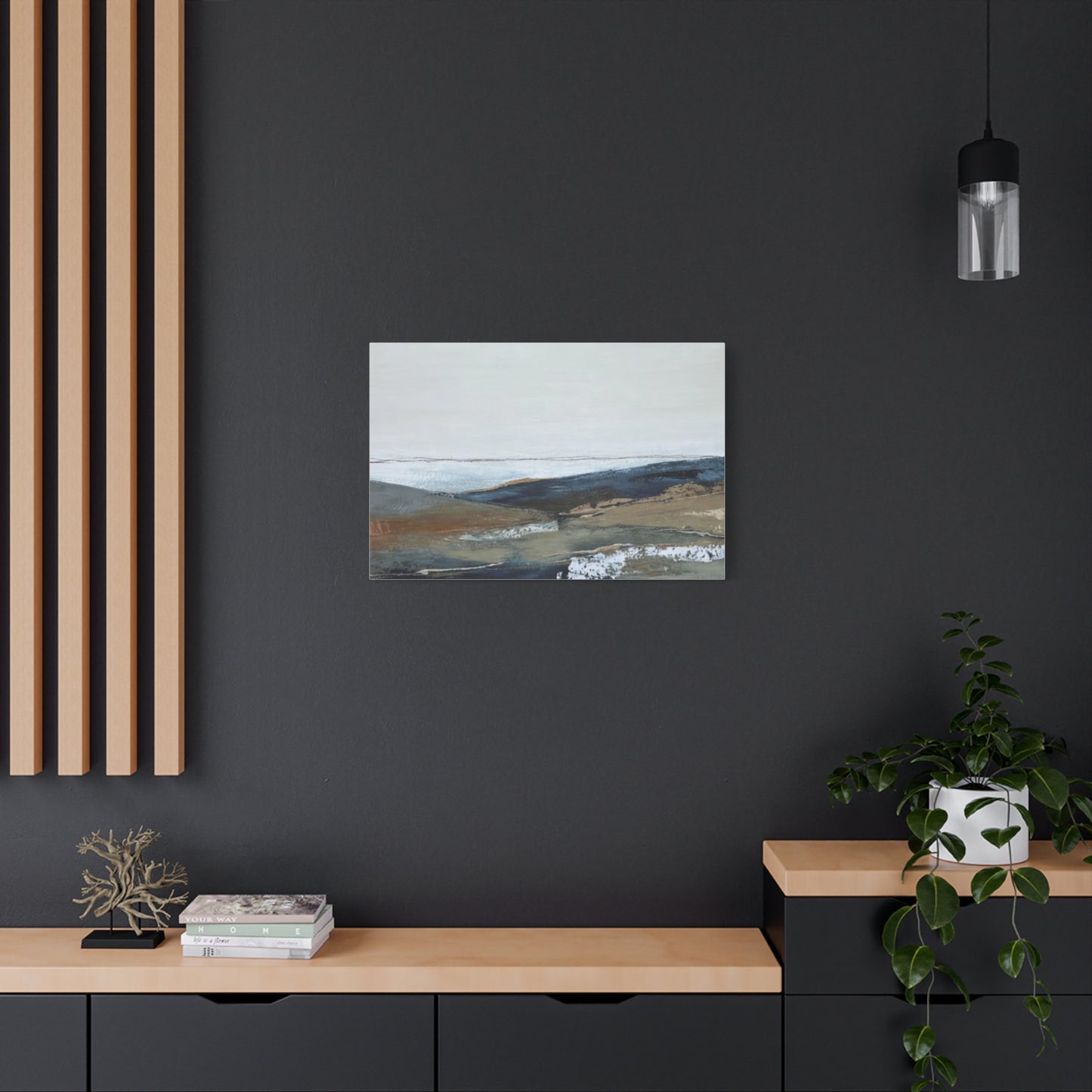 Abstract Coastal Landscape Canvas — Stretched Matte Wall Art