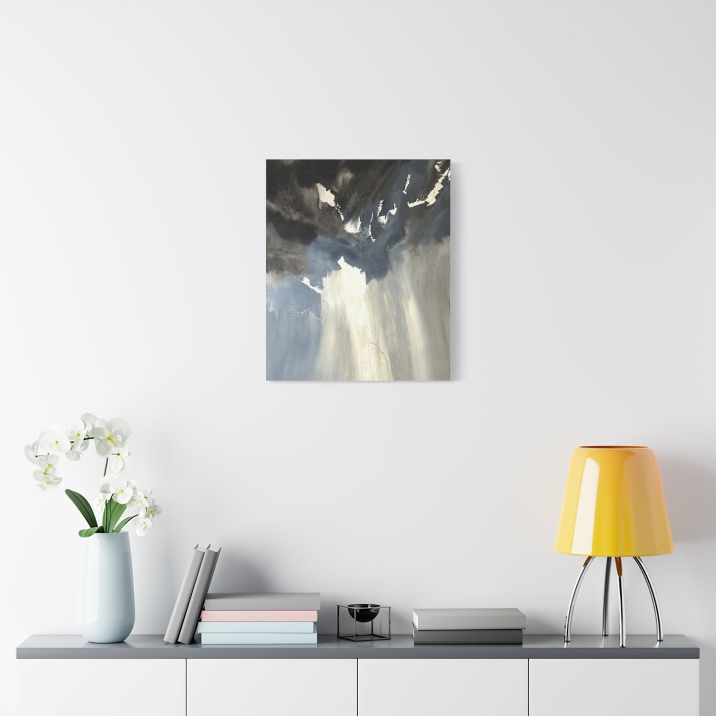Abstract Storm Canvas Print — Dramatic Blue & Gray Matte Wall Art